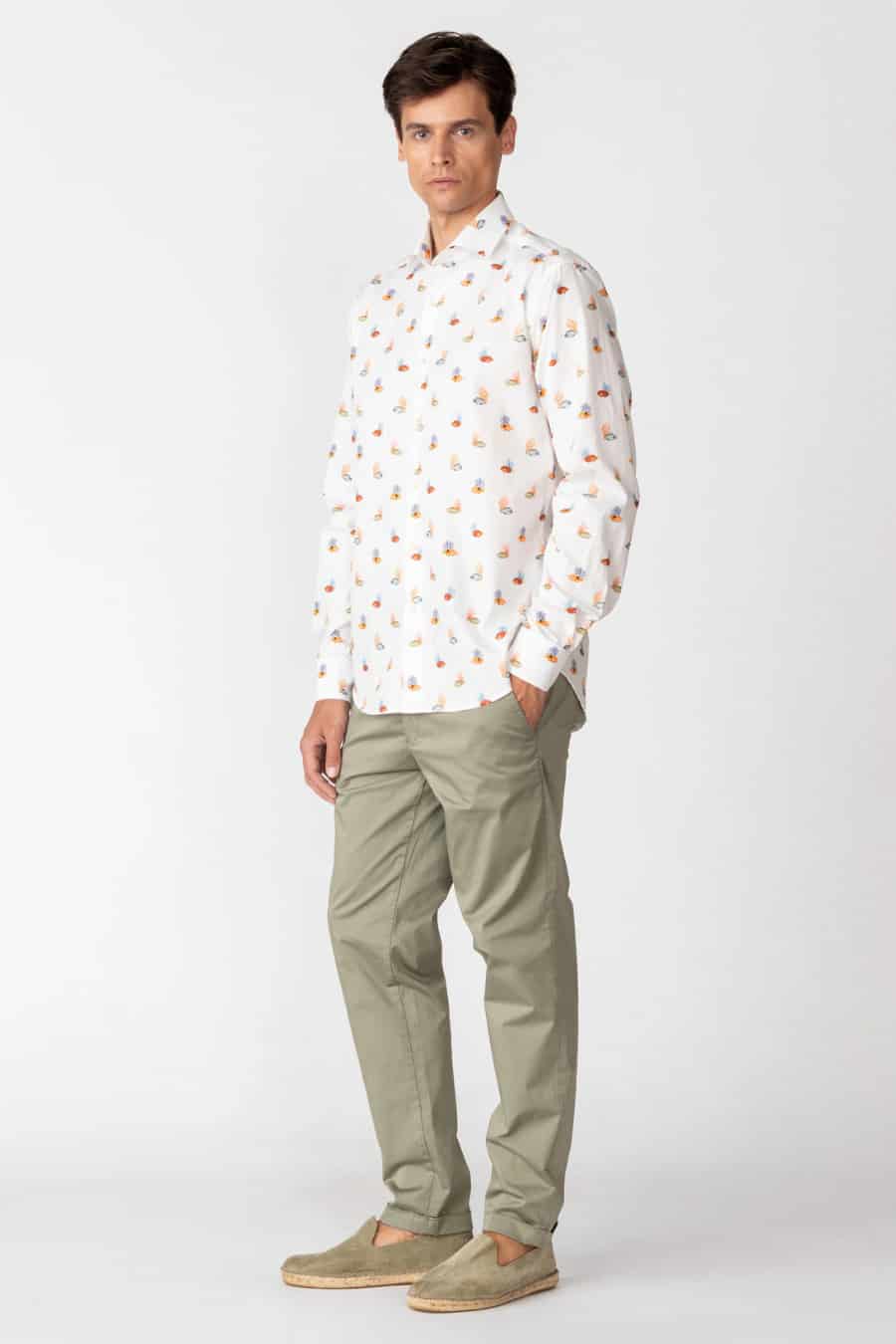 Men's cotton shirt white vanicoro - miniatura 2