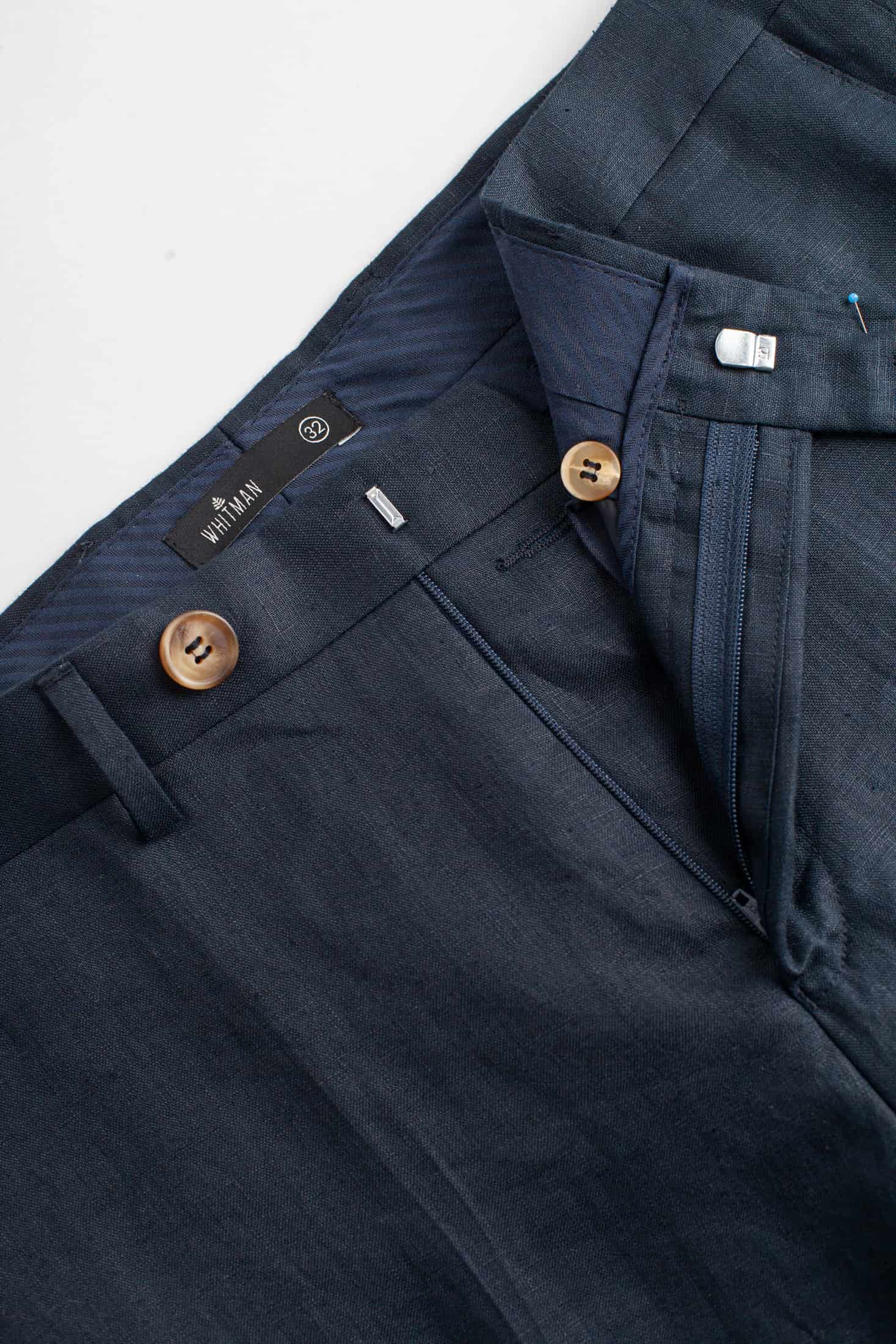 Pantalón Perugia Lino Azul Oscuro - miniatura 3