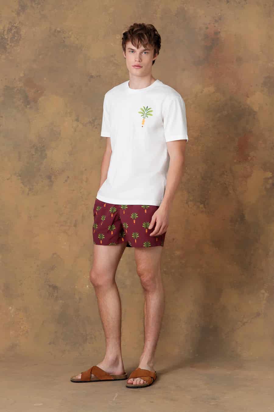 Men's cotton t-shirt thalos white - miniatura 4
