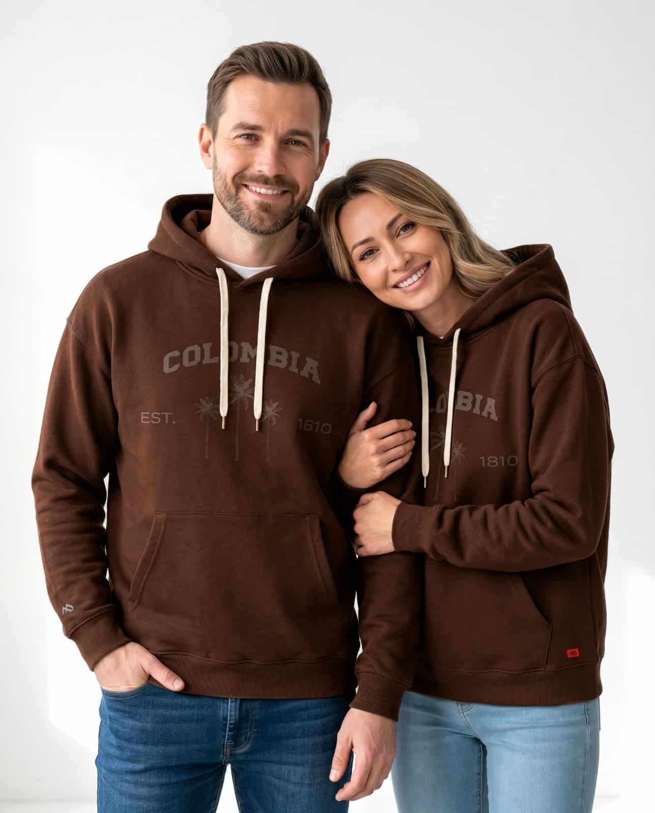 Buzo Unisex con Capota Marfil Palmera Escudo - miniatura 2