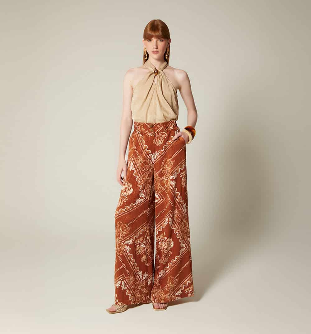 Pantalon palazzo pretina ancha - miniatura 2