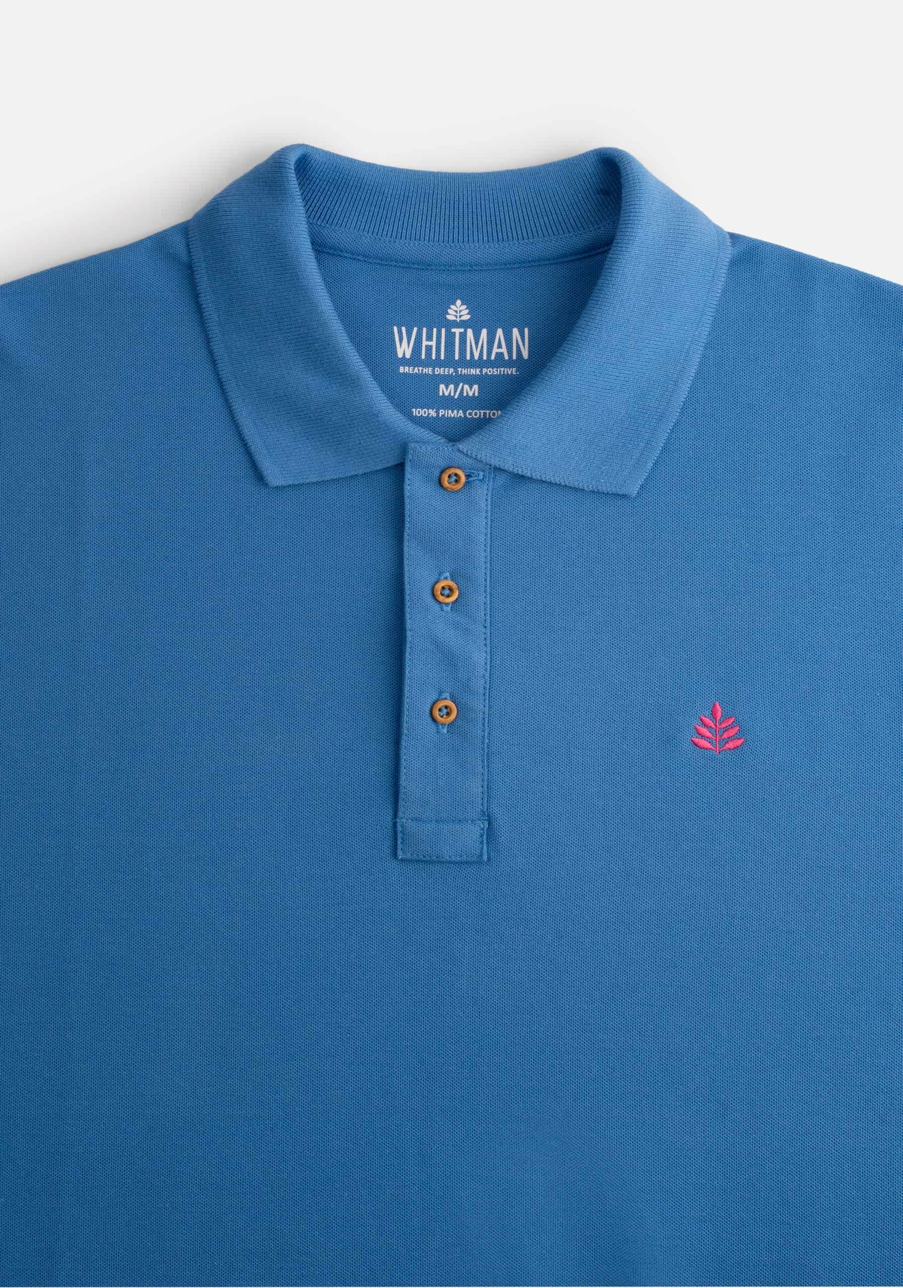 Camiseta Polo H Unicolor L-Fuc Azul Med - miniatura 2