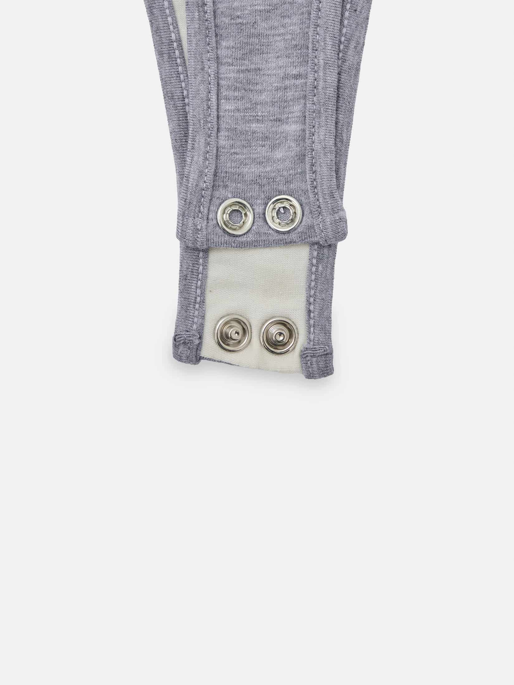 DOUBLE LAYER BODYSUIT - JASPE GRAY & CREAMY - miniatura 6