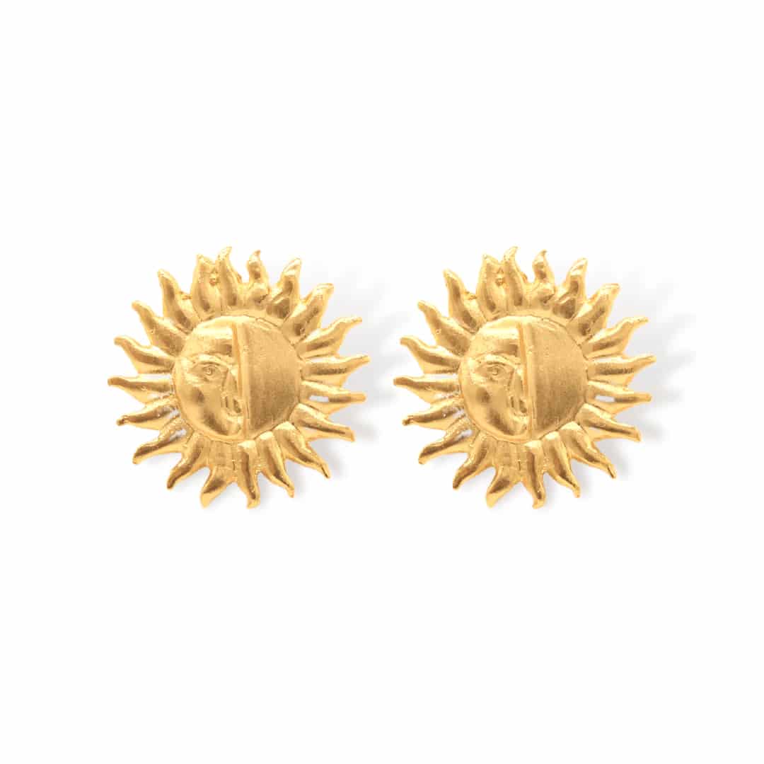 Aretes de sol media cara plana grande - miniatura 1