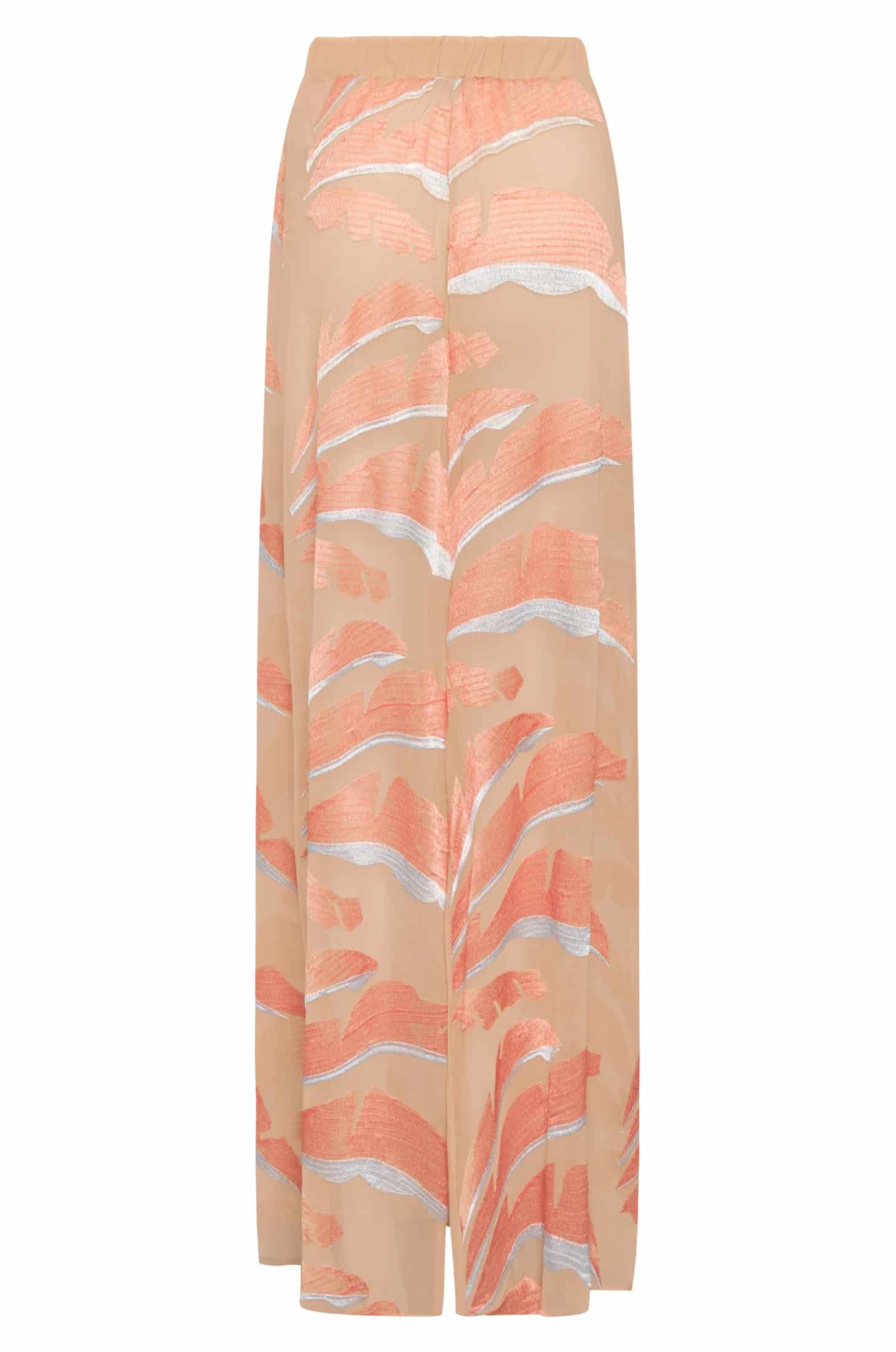 Solana Embroidered Mesh Maxi Skirt / Peach Palms - miniatura 3
