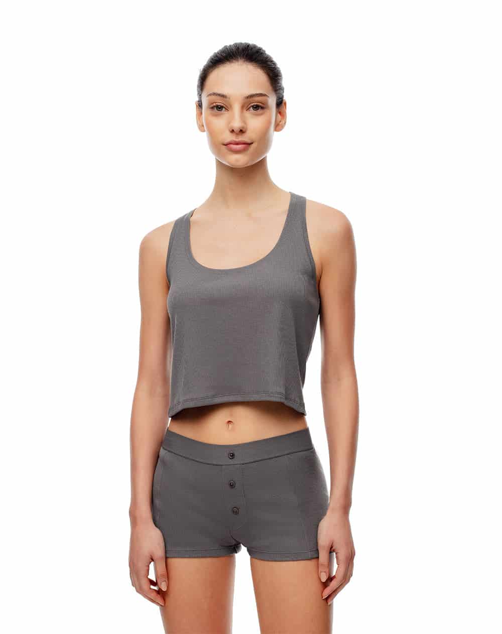 short + blusa de pijana mujer gris - miniatura 1
