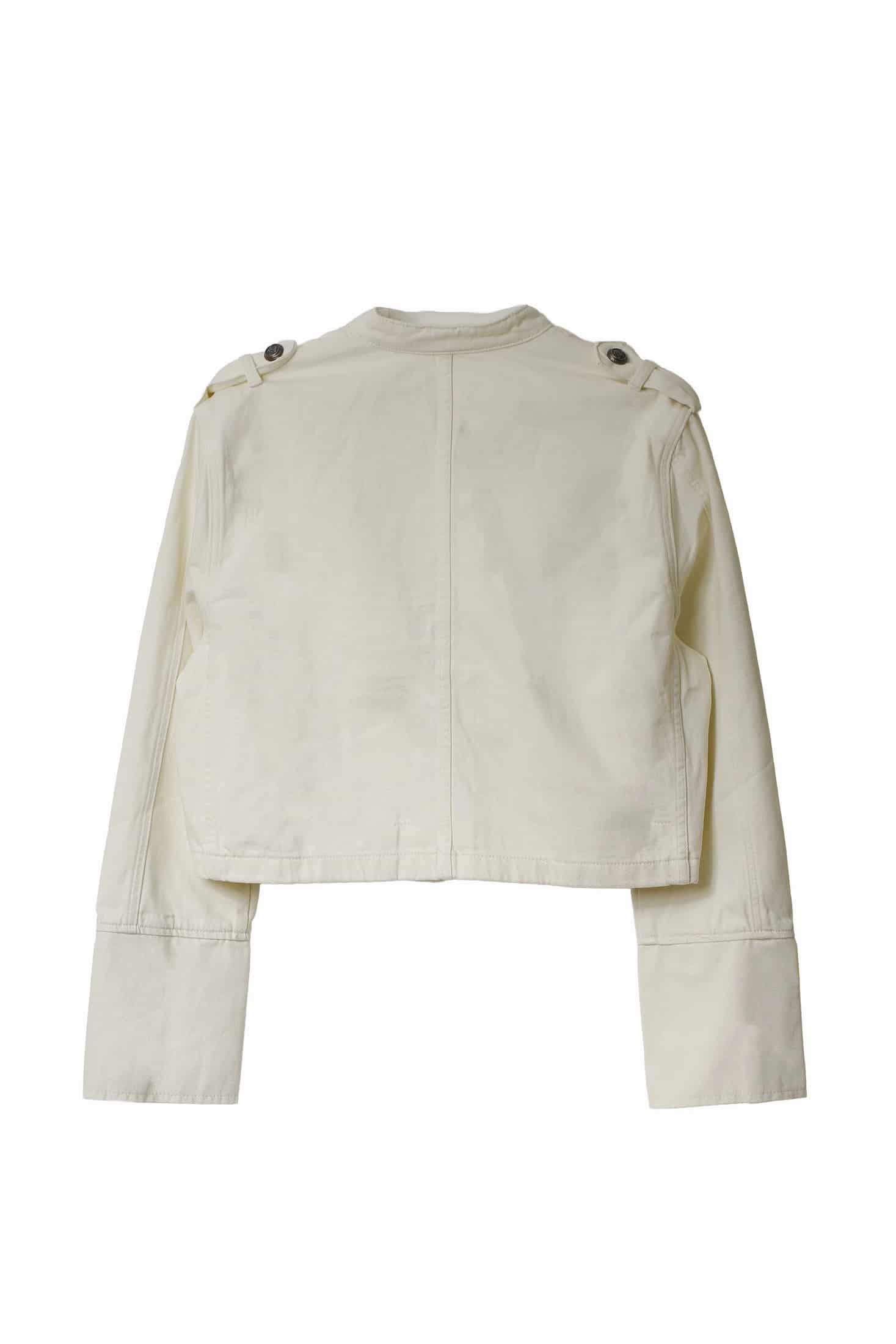 DENIM NAPOLEON JACKET, WHITE - miniatura 6