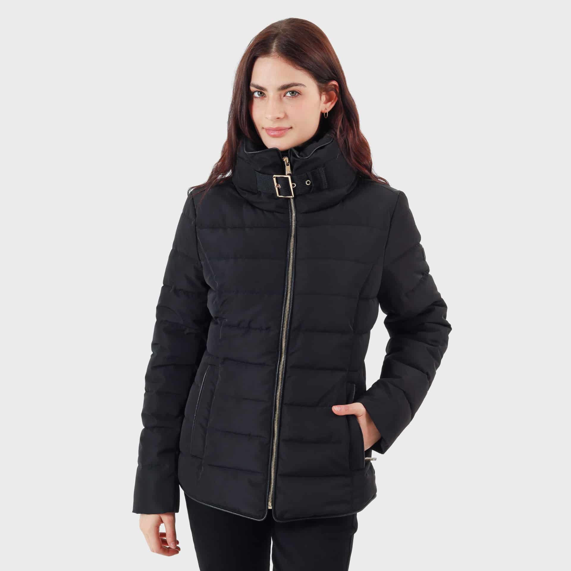 Chaqueta acolchada cuello alto con capucha interna - miniatura 20