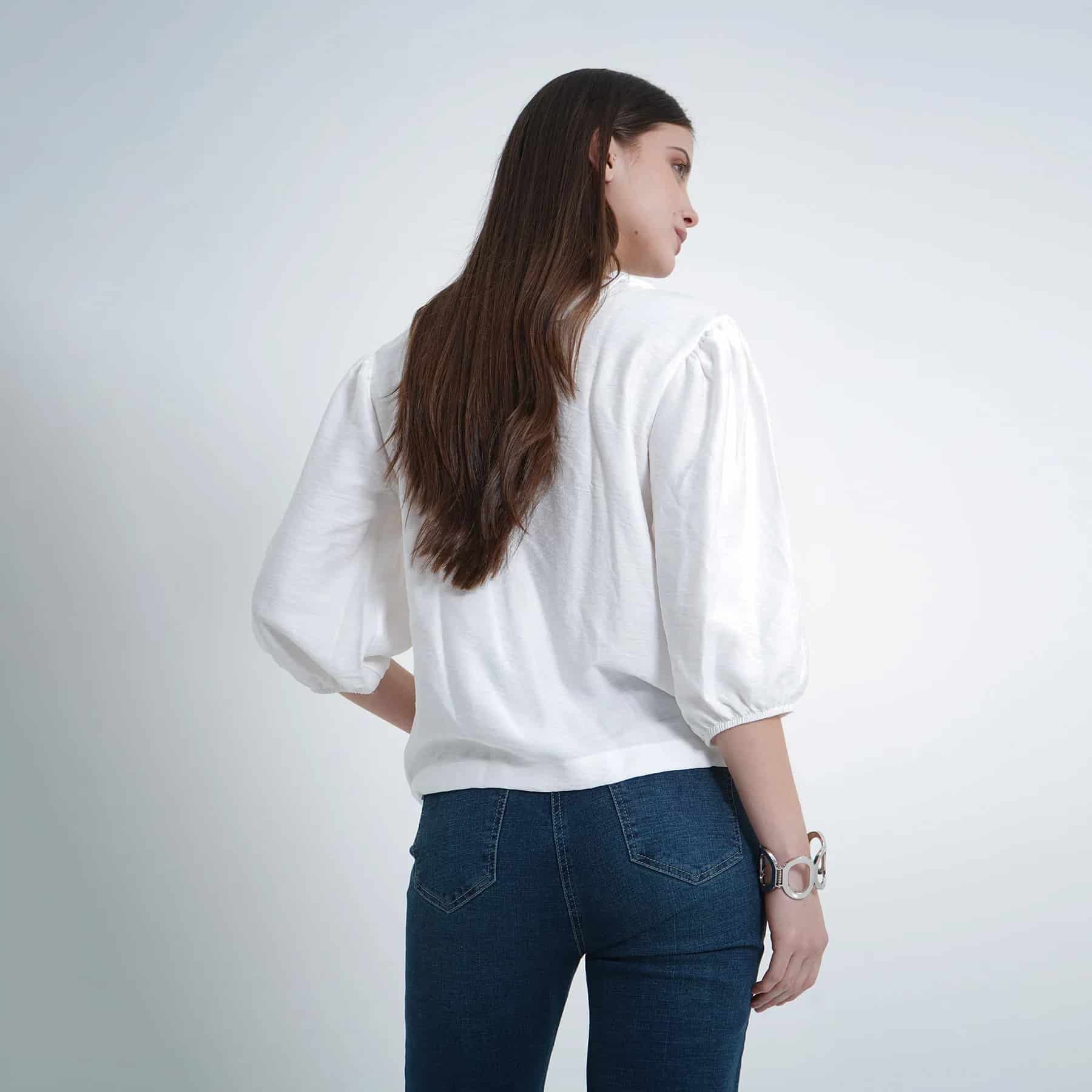Blusa Cuello Redondo Manga 3/ Cuartos - miniatura 5