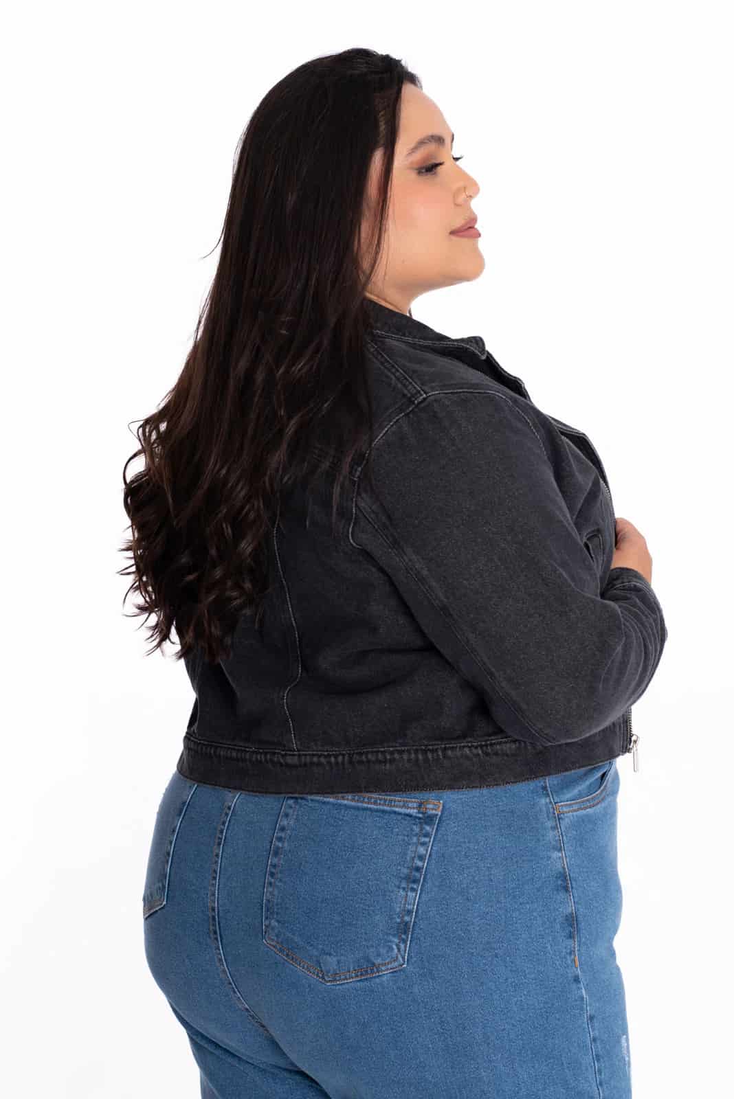 Chaqueta Biker Denim Negro - miniatura 11