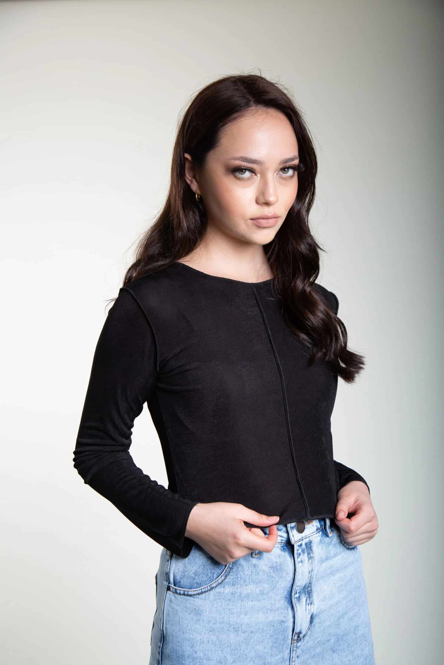Crop Top Desconstructivo Negro - miniatura 1