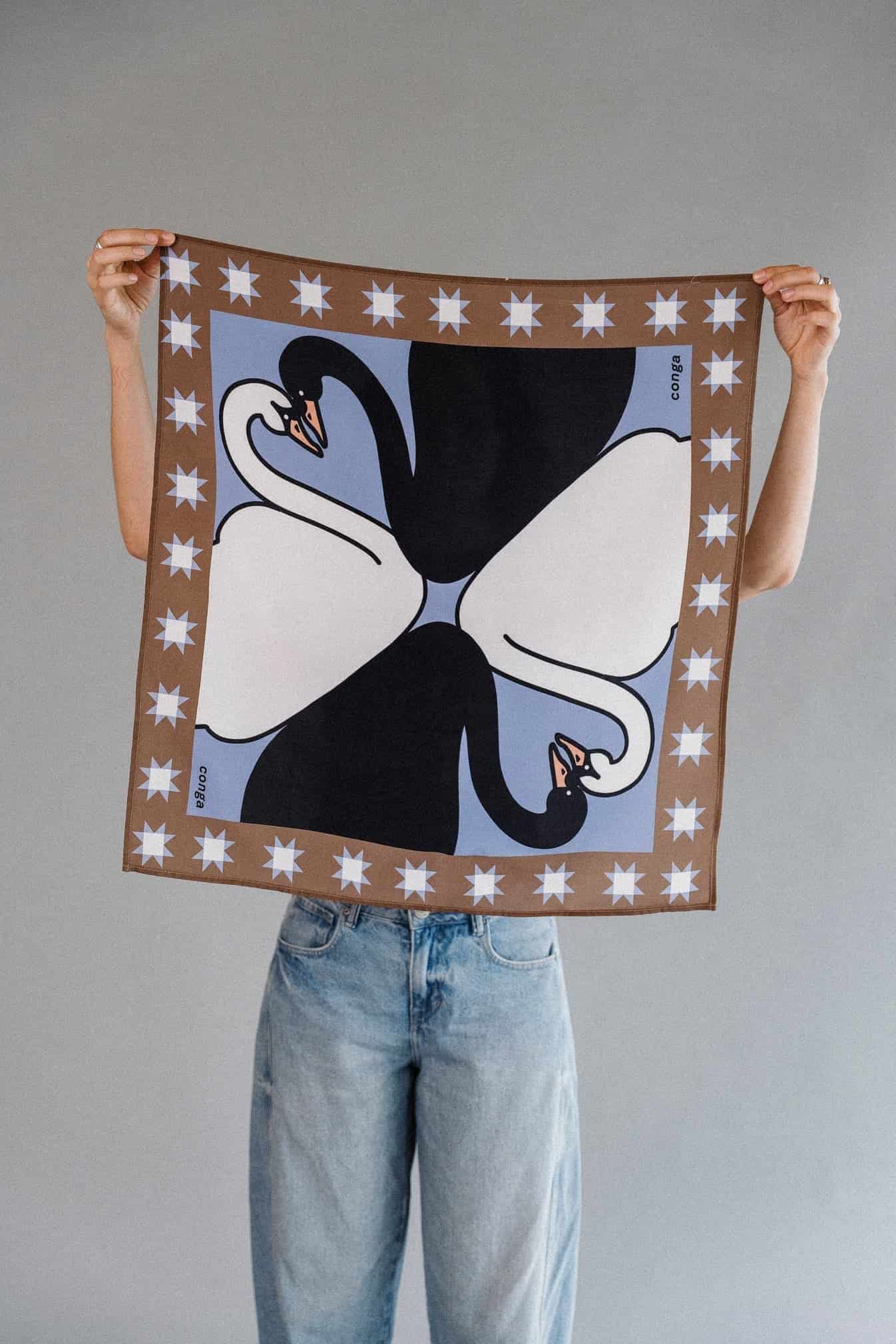 LOVERS SWANS SCARF - miniatura 1