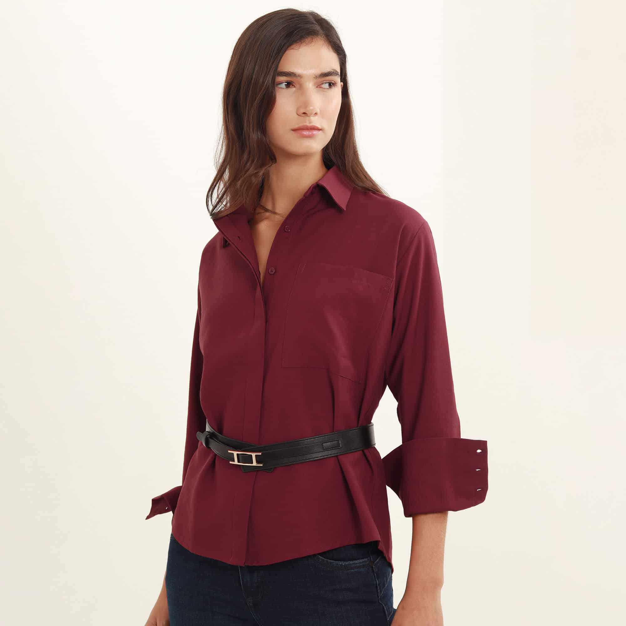 Camisa Cuello V Manga Larga - miniatura 3