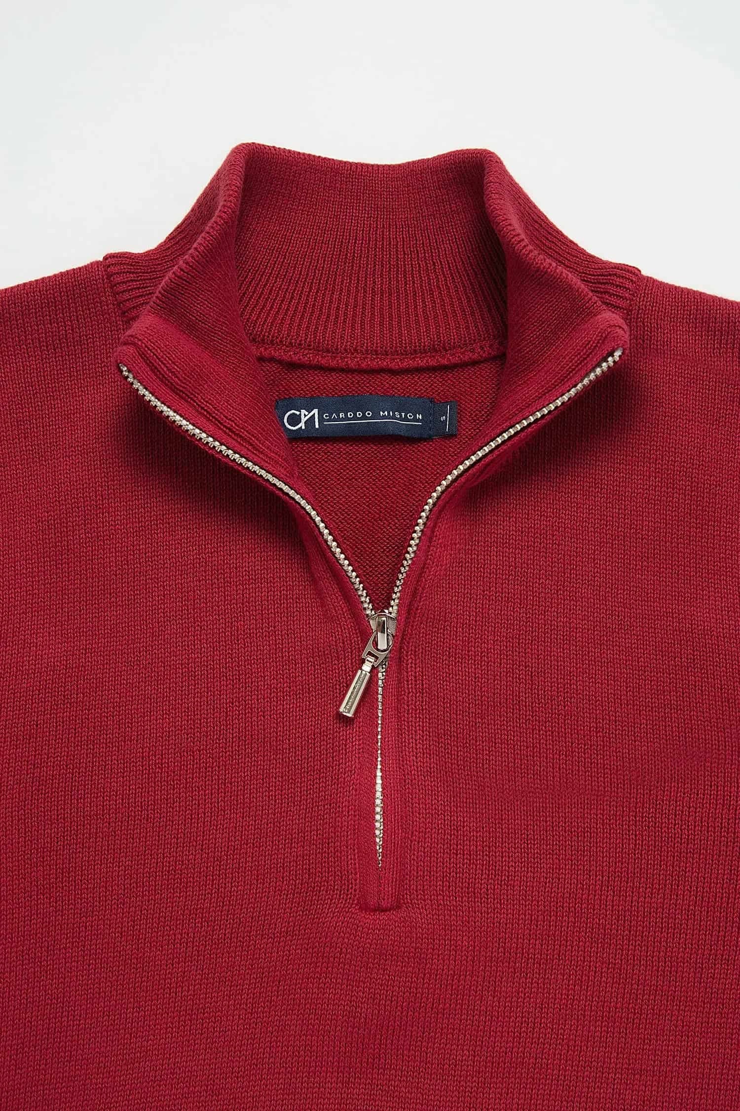 Saco Half Zip Algodón Vino - miniatura 2