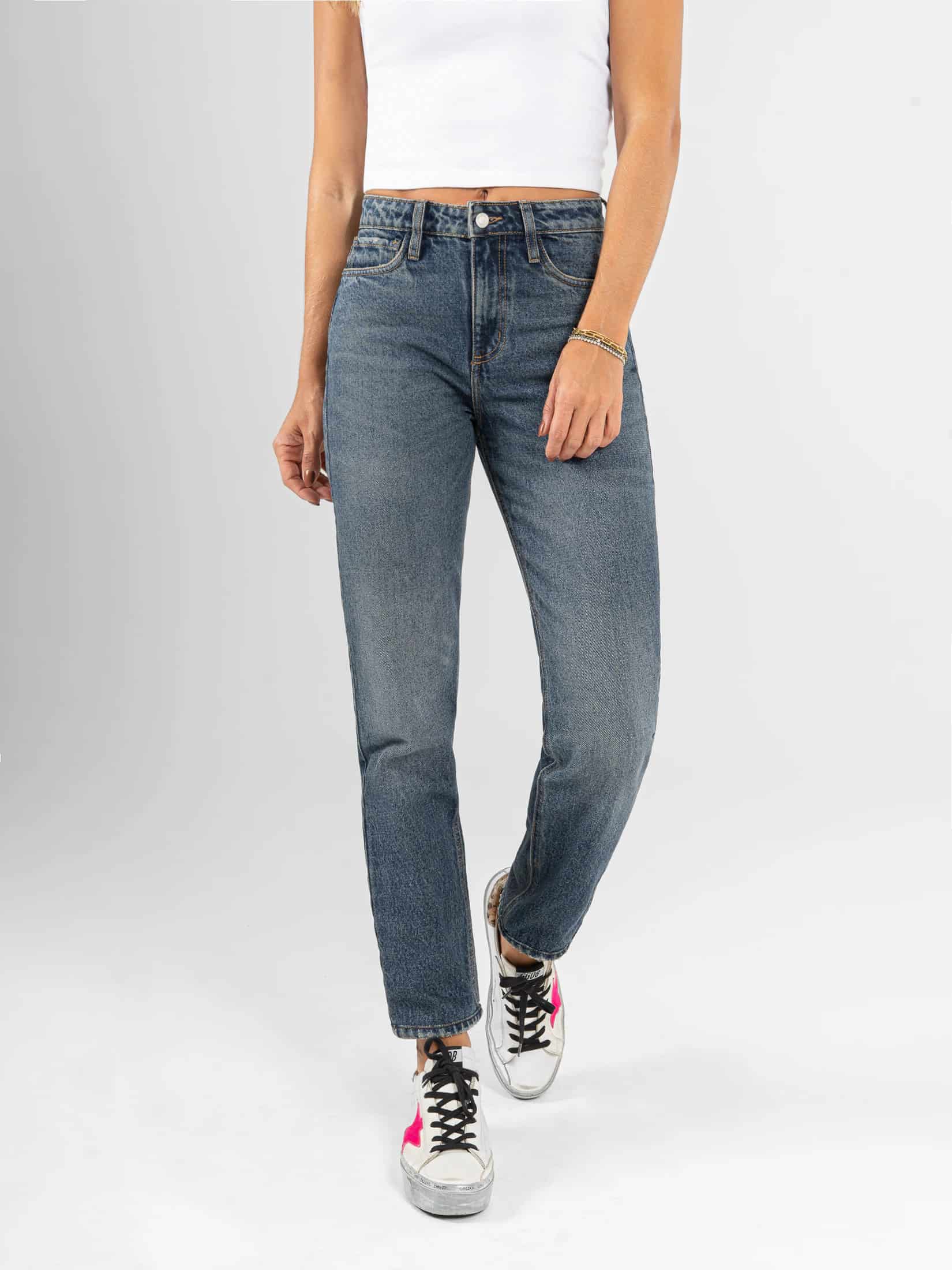 Ref: 066490 Jean Mom fit, rígido, tiro alto, tono azul oscuro. - miniatura 1