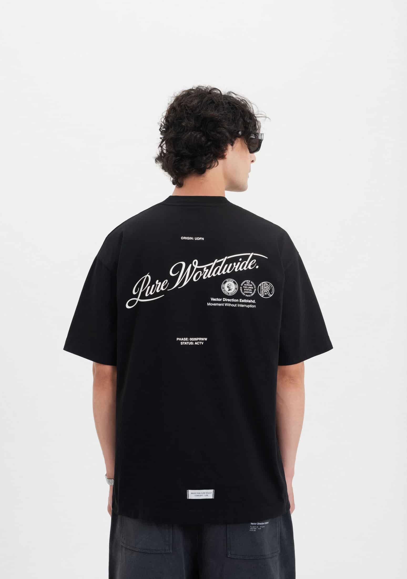 Across The Lines Black Pure Worldwide T-Shirt - miniatura 3