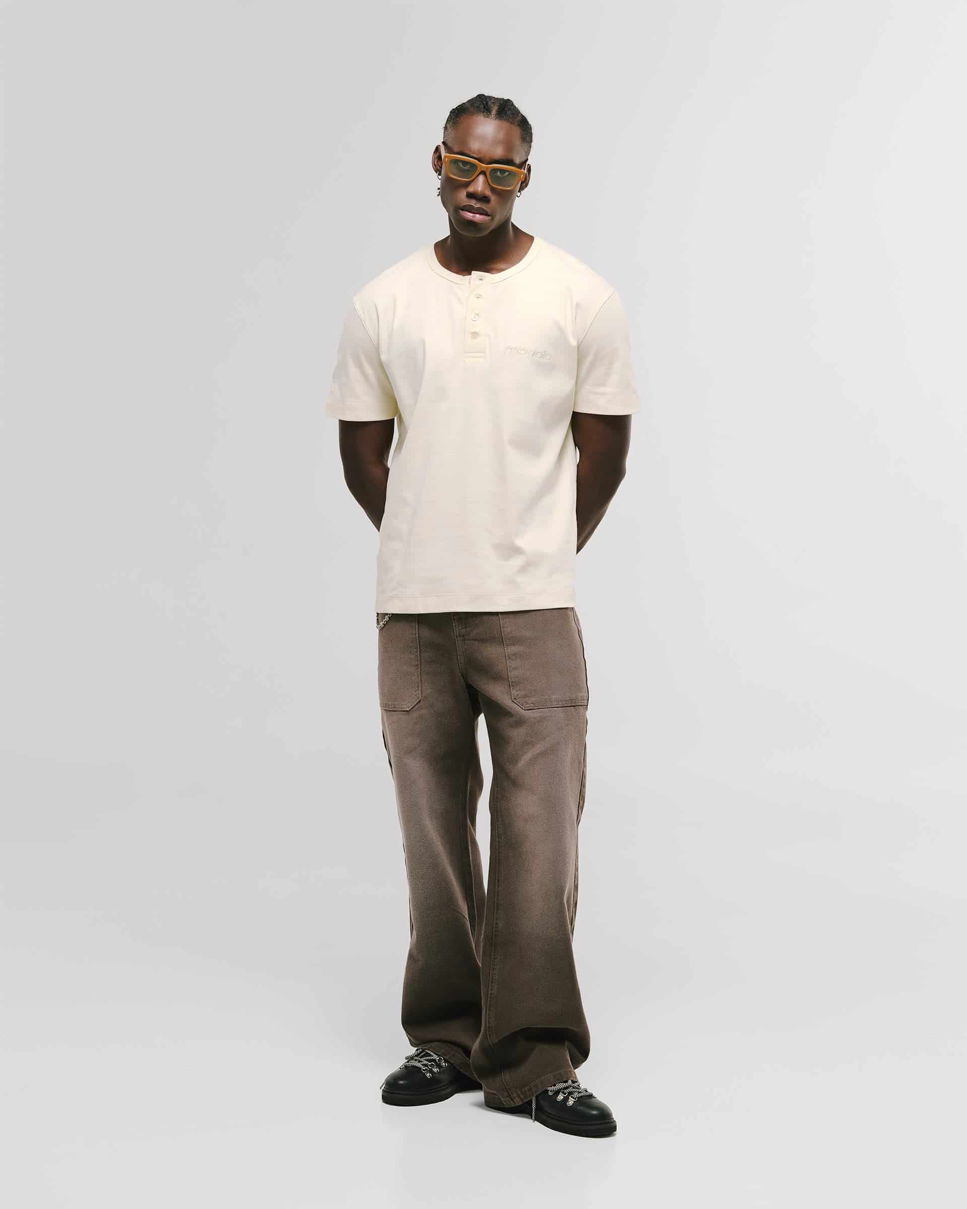 Camiseta Henley – Off White - miniatura 7