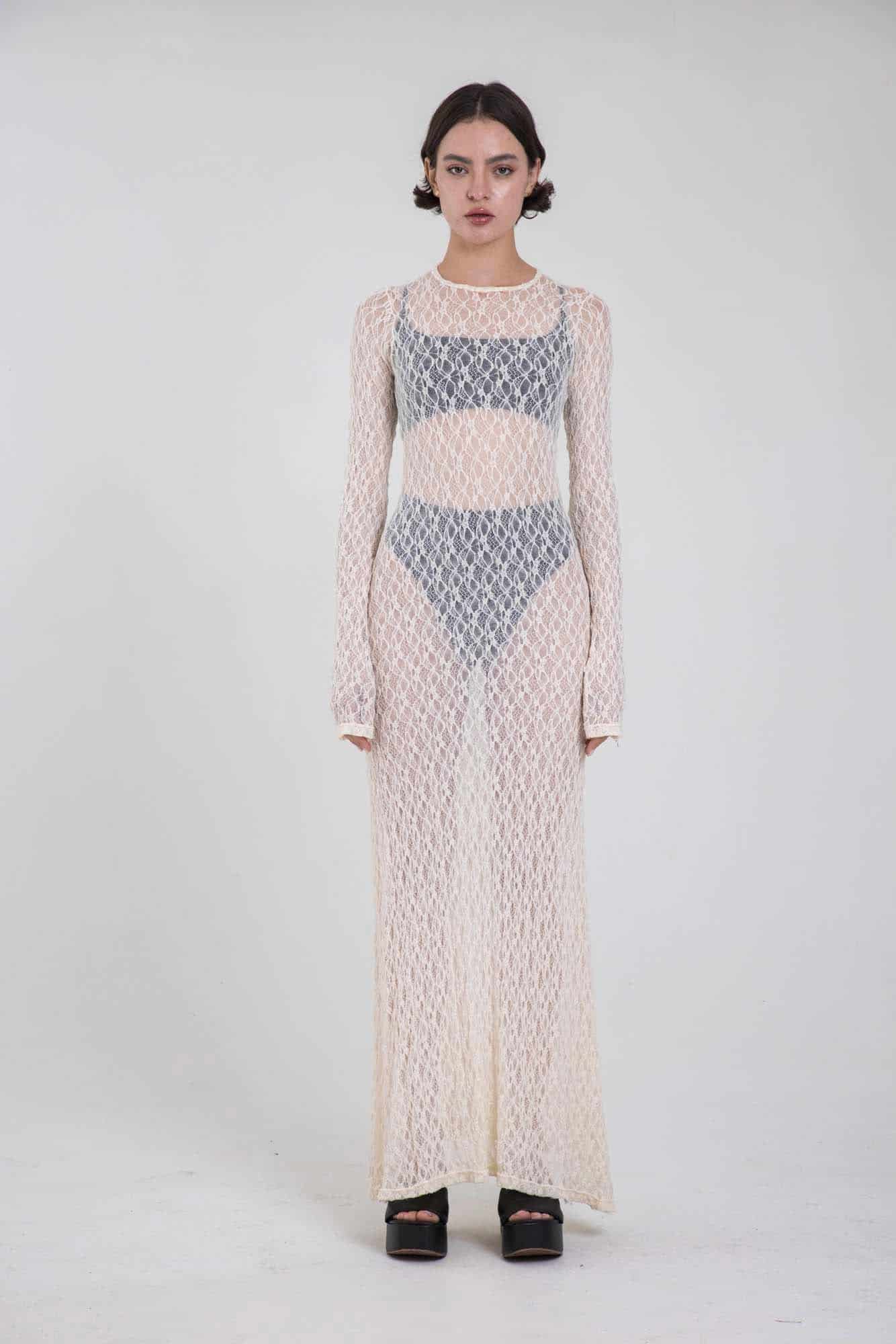 SERENA MARFIL LACE DRESS - miniatura 3