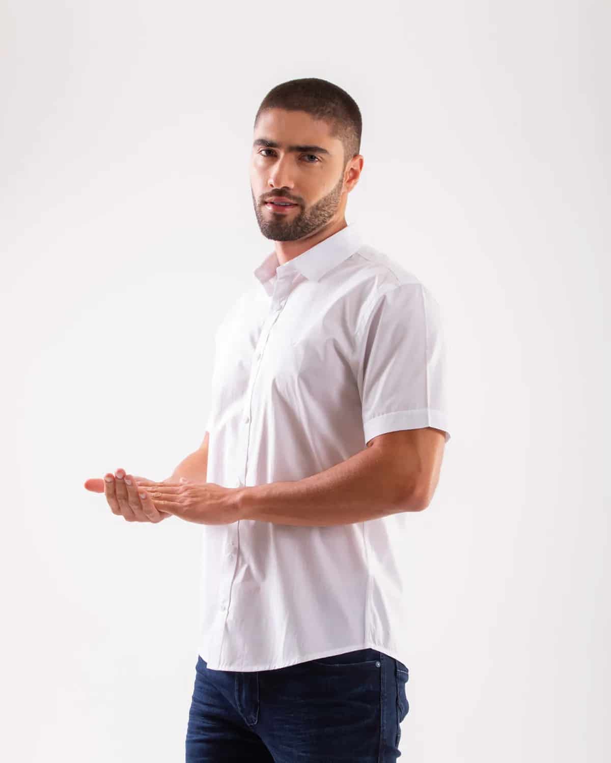 Camisa blanca manga corta para hombre - miniatura 58