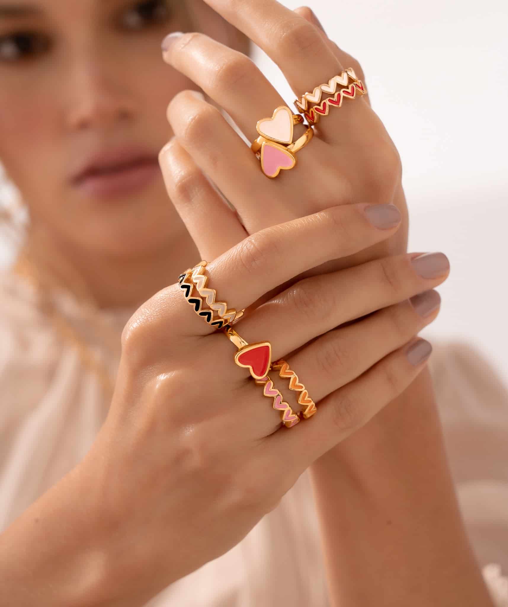 Set Anillo x2 Multicorazones - miniatura 3
