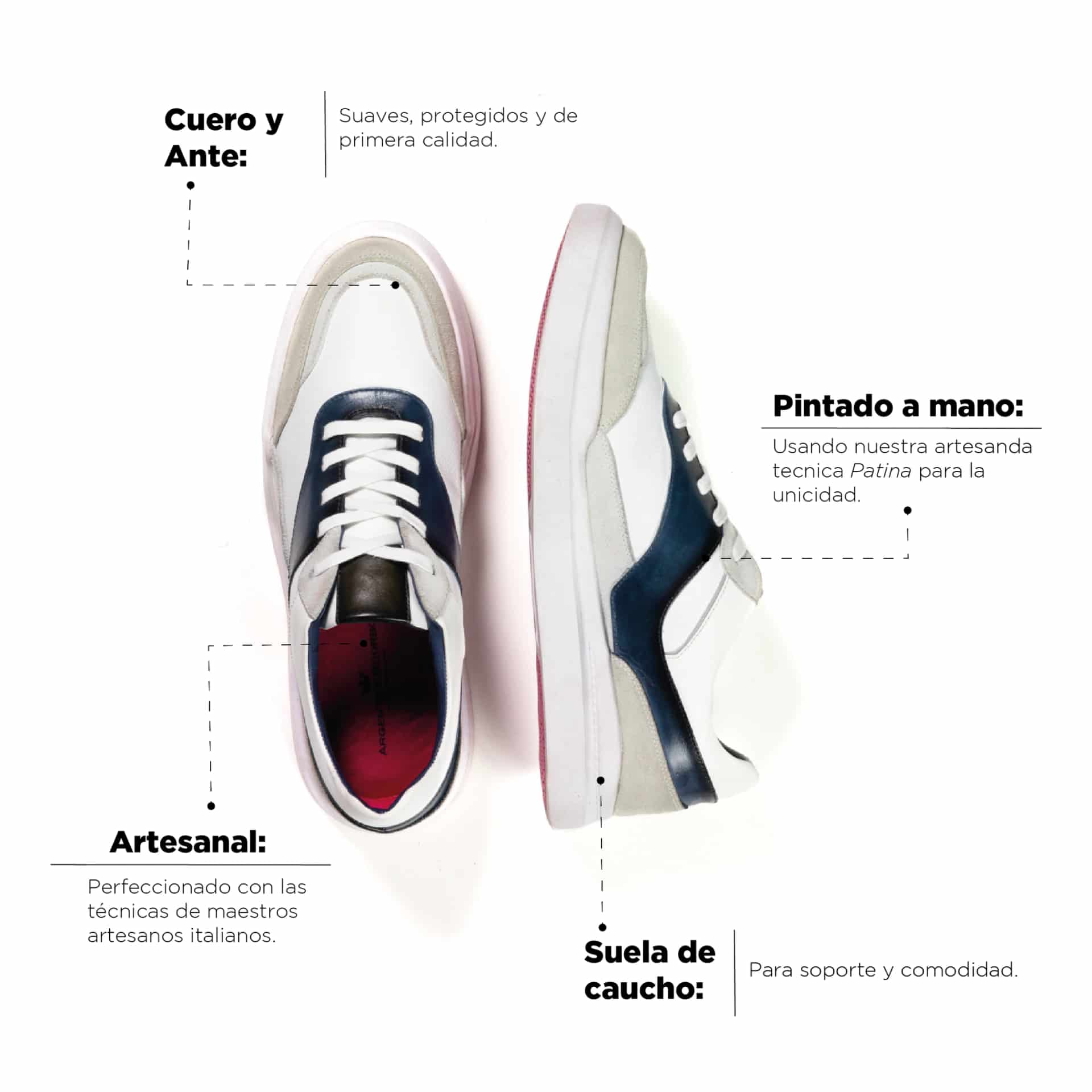 Sneaker Enzo Blanco-Azul - miniatura 4