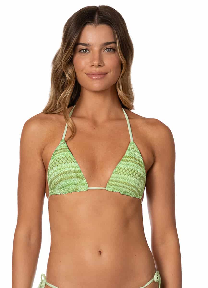 Maaji Green Symphony Balmy Sliding Triangle Bikini Top - miniatura 2