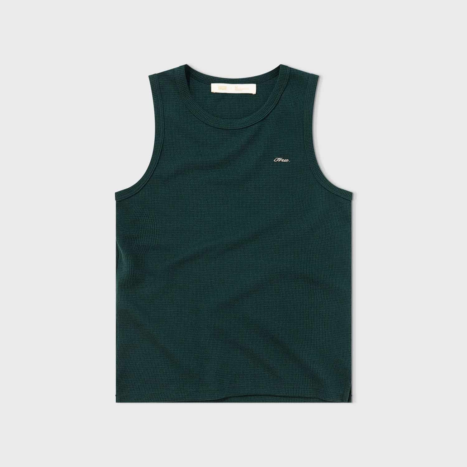 Textured Sleeveless T-Shirt - Pine Green - miniatura 7