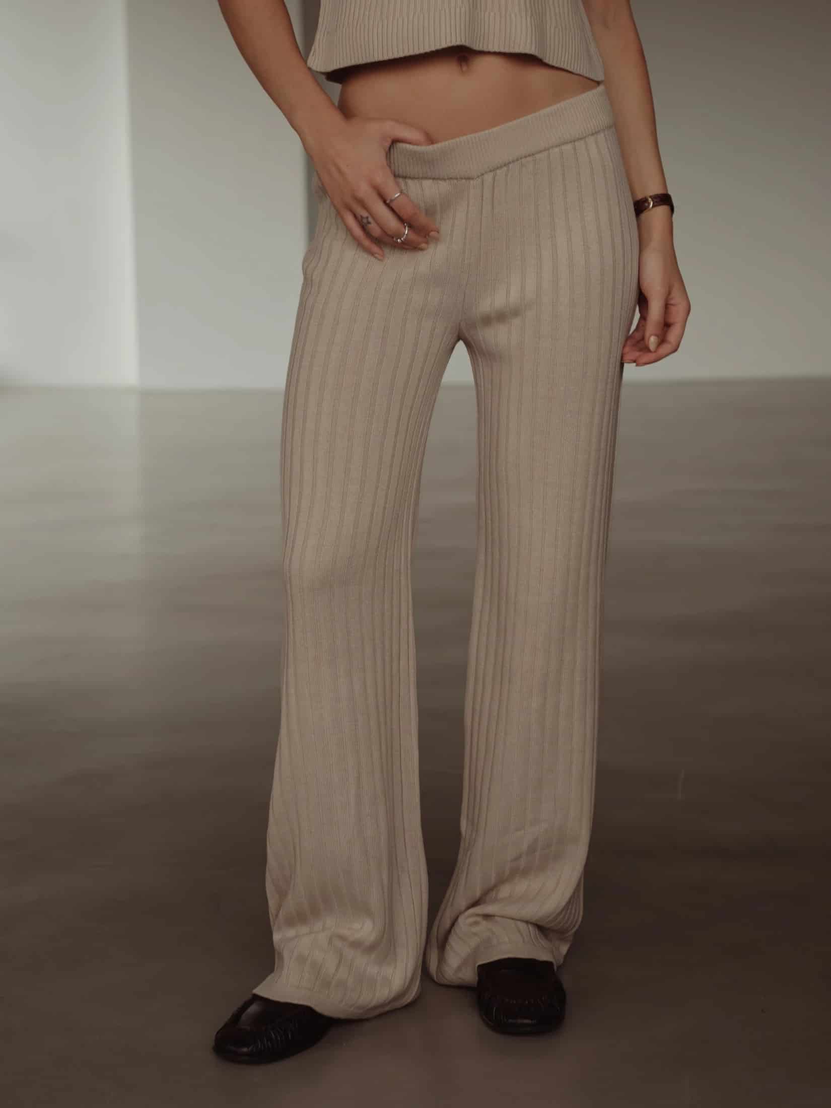 SAUNA KNIT PANTS - NATURAL - miniatura 1