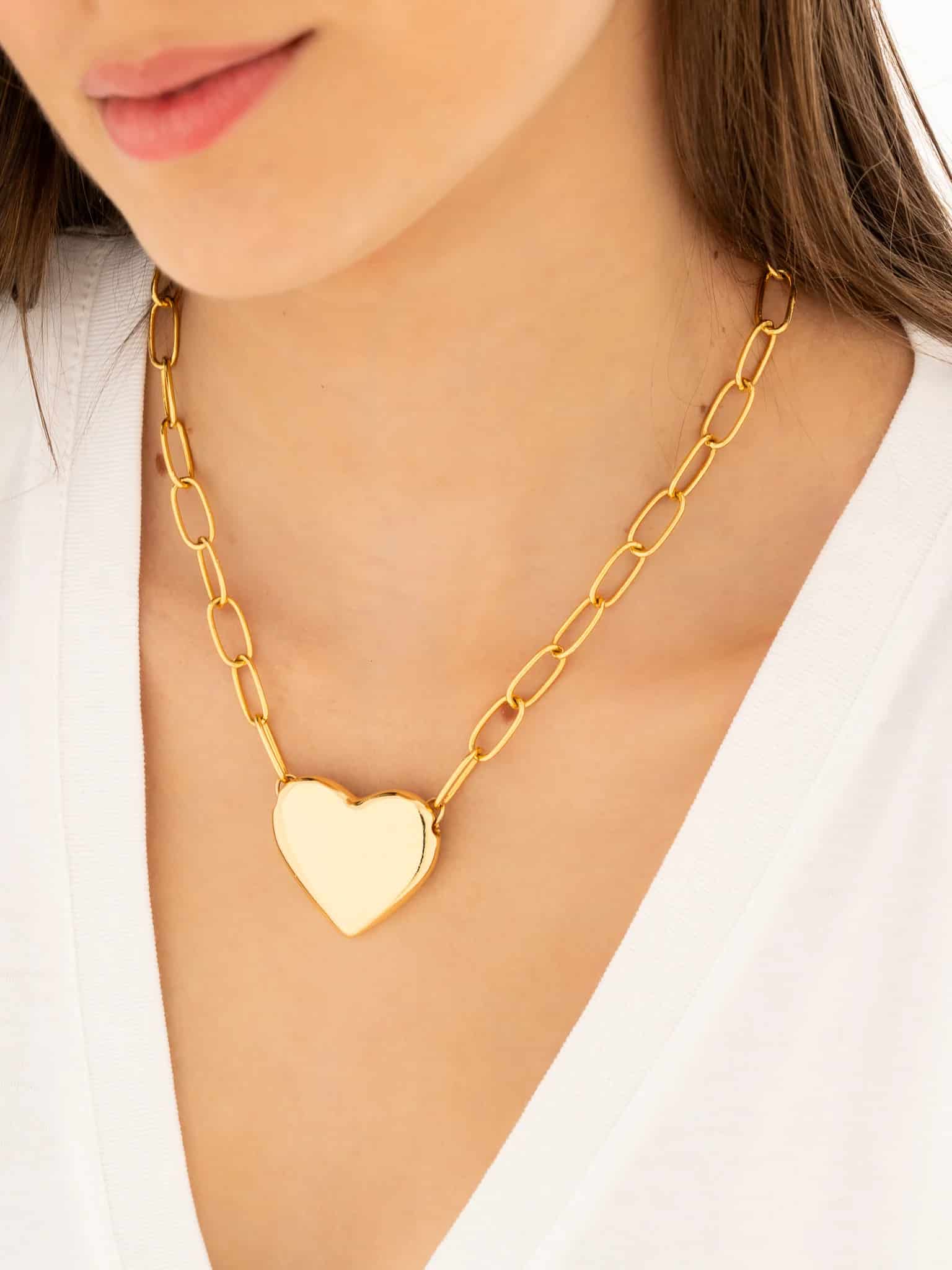 Set Collar Bold + Aretes Corazón - miniatura 2