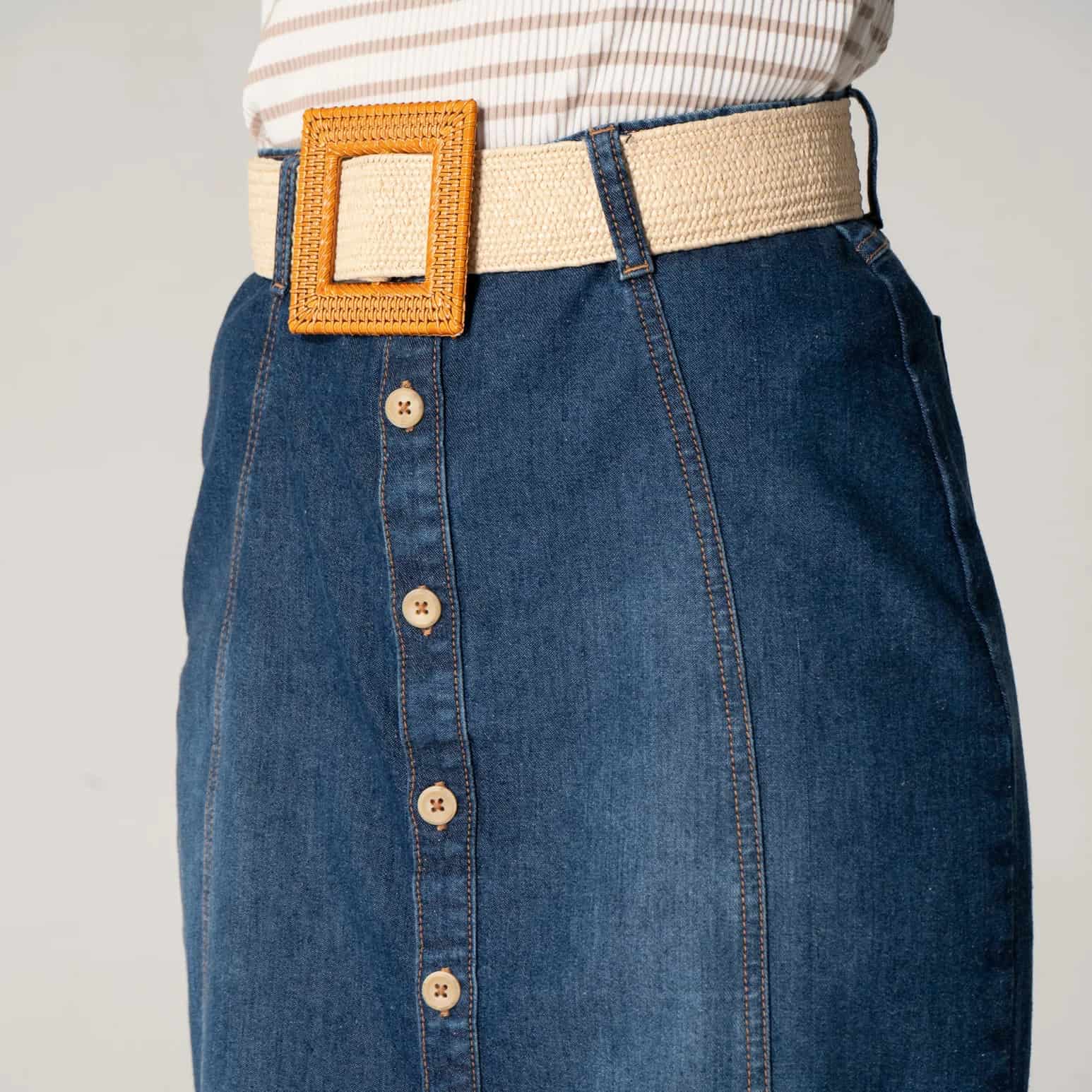 Falda Denim Larga Regular Charming - miniatura 5