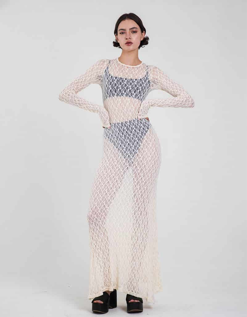 SERENA MARFIL LACE DRESS - miniatura 1