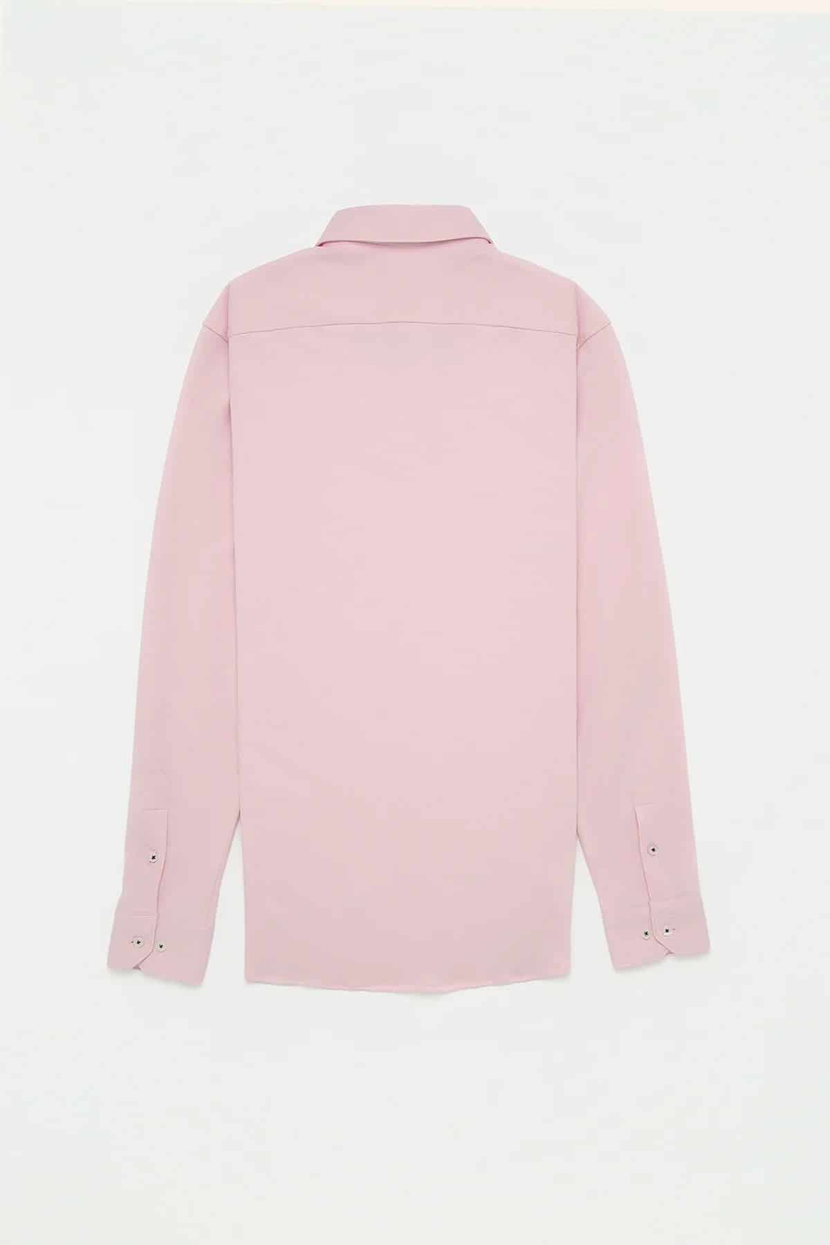 Camisa Piqué Botón Contraste Algodón Rosa Bebé - miniatura 4