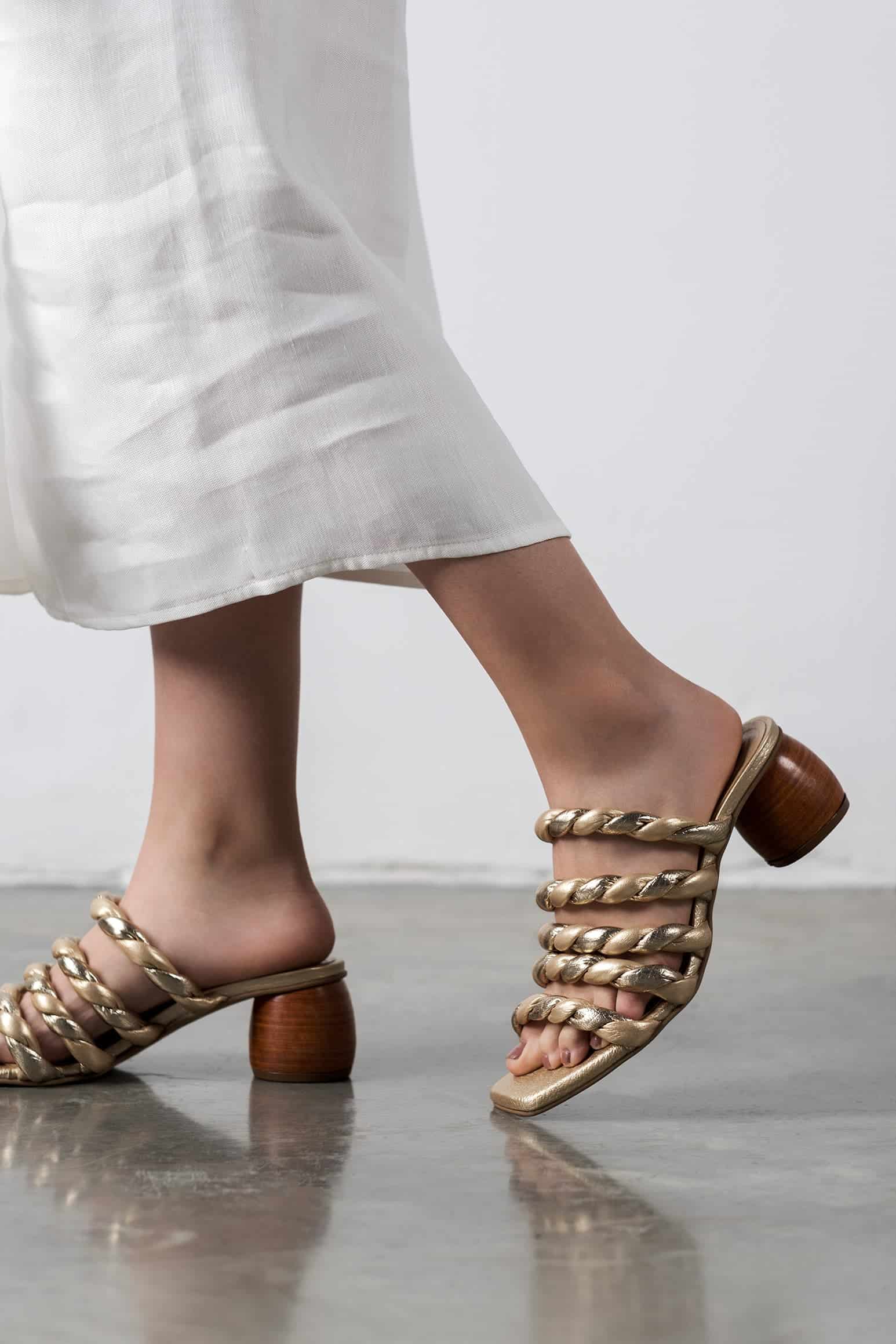 ZYLVIE GOLD SANDALS - miniatura 5