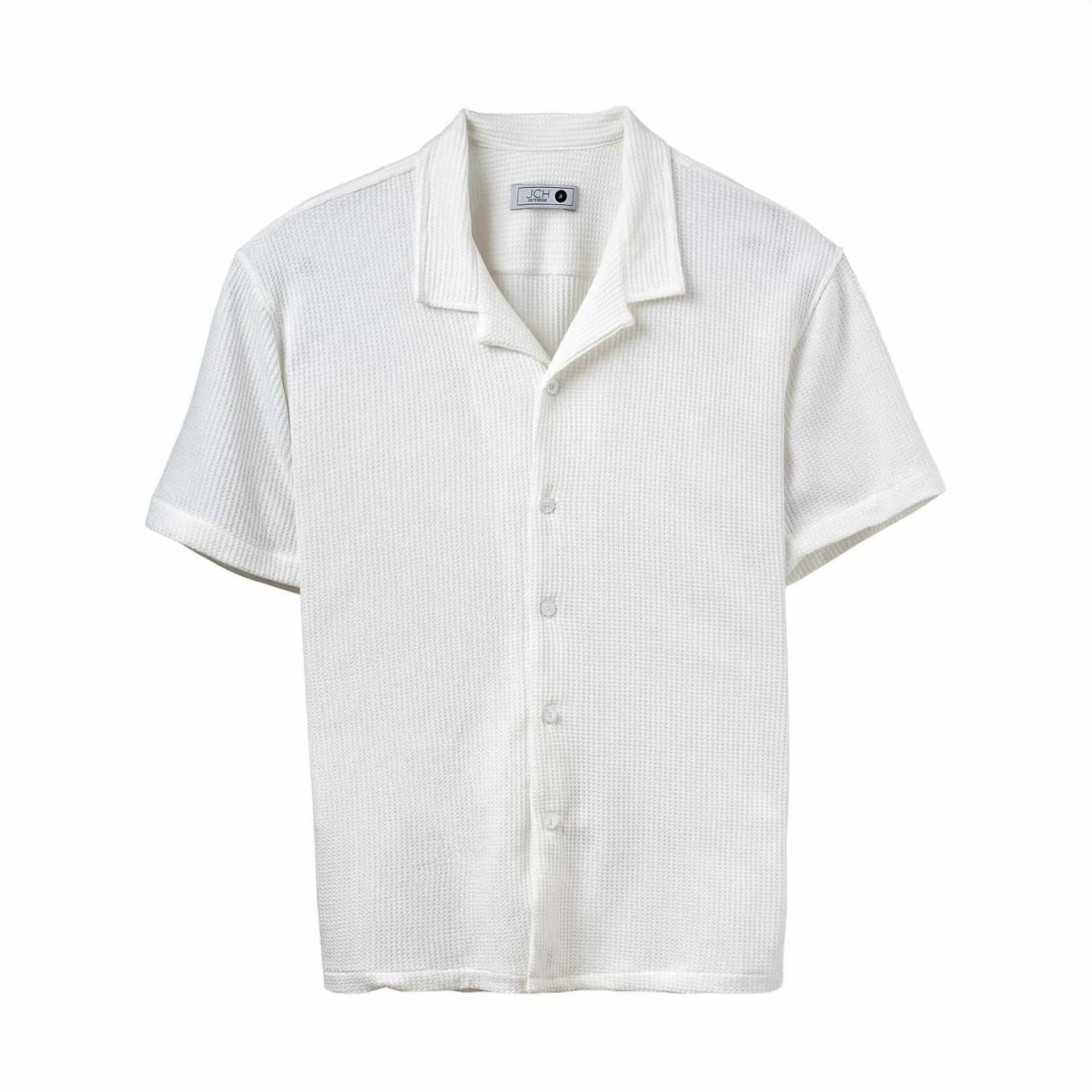 Camisa Texturizada Bowling Blanca C227 - miniatura 3