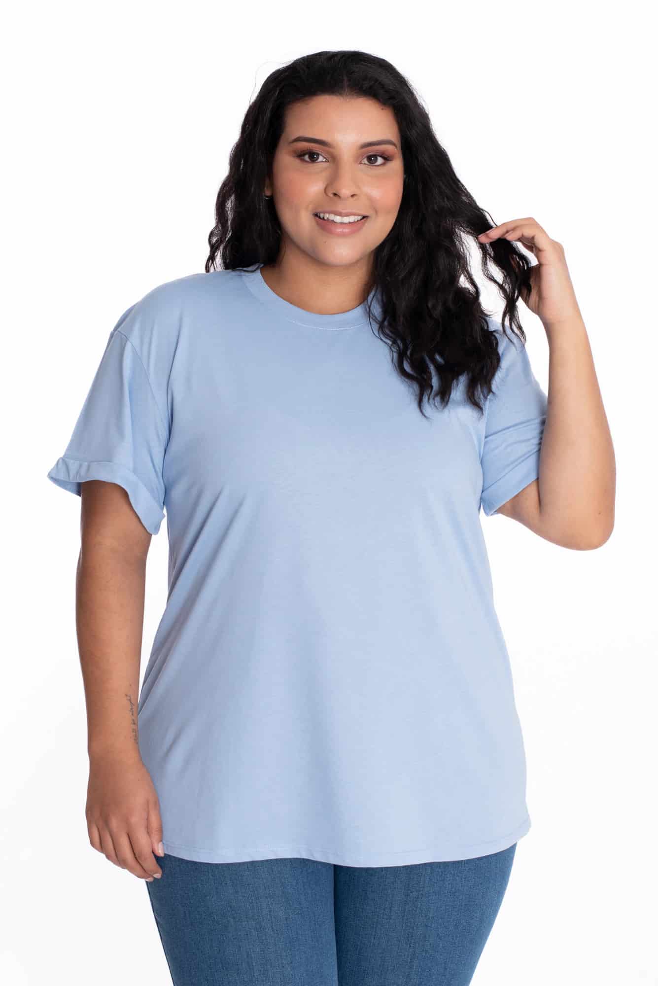 Camiseta Oversize Azul Claro - miniatura 7