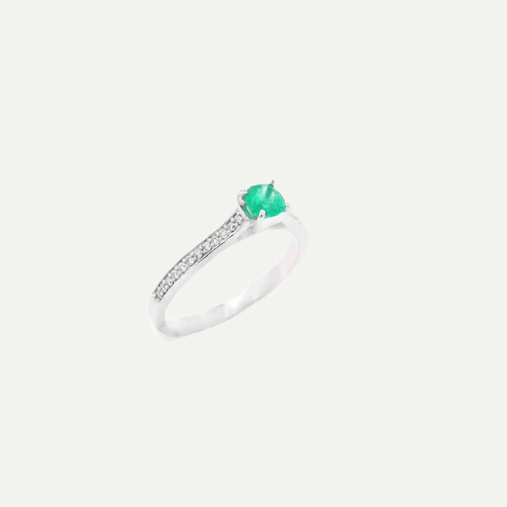 Anillo Compromiso Princess small esmeralda - miniatura 1