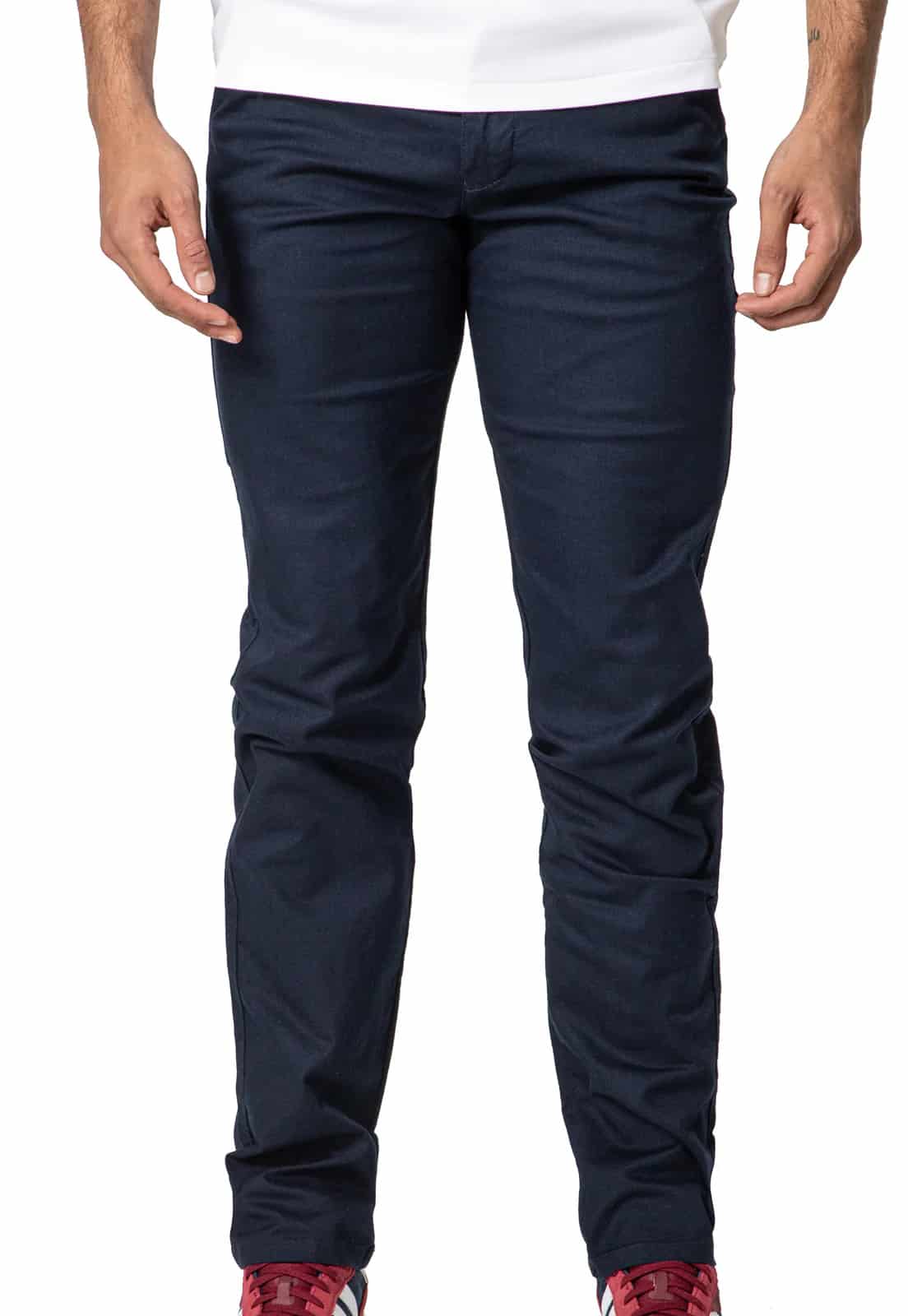 Pantalon dril azul oscuro con textura - miniatura 3