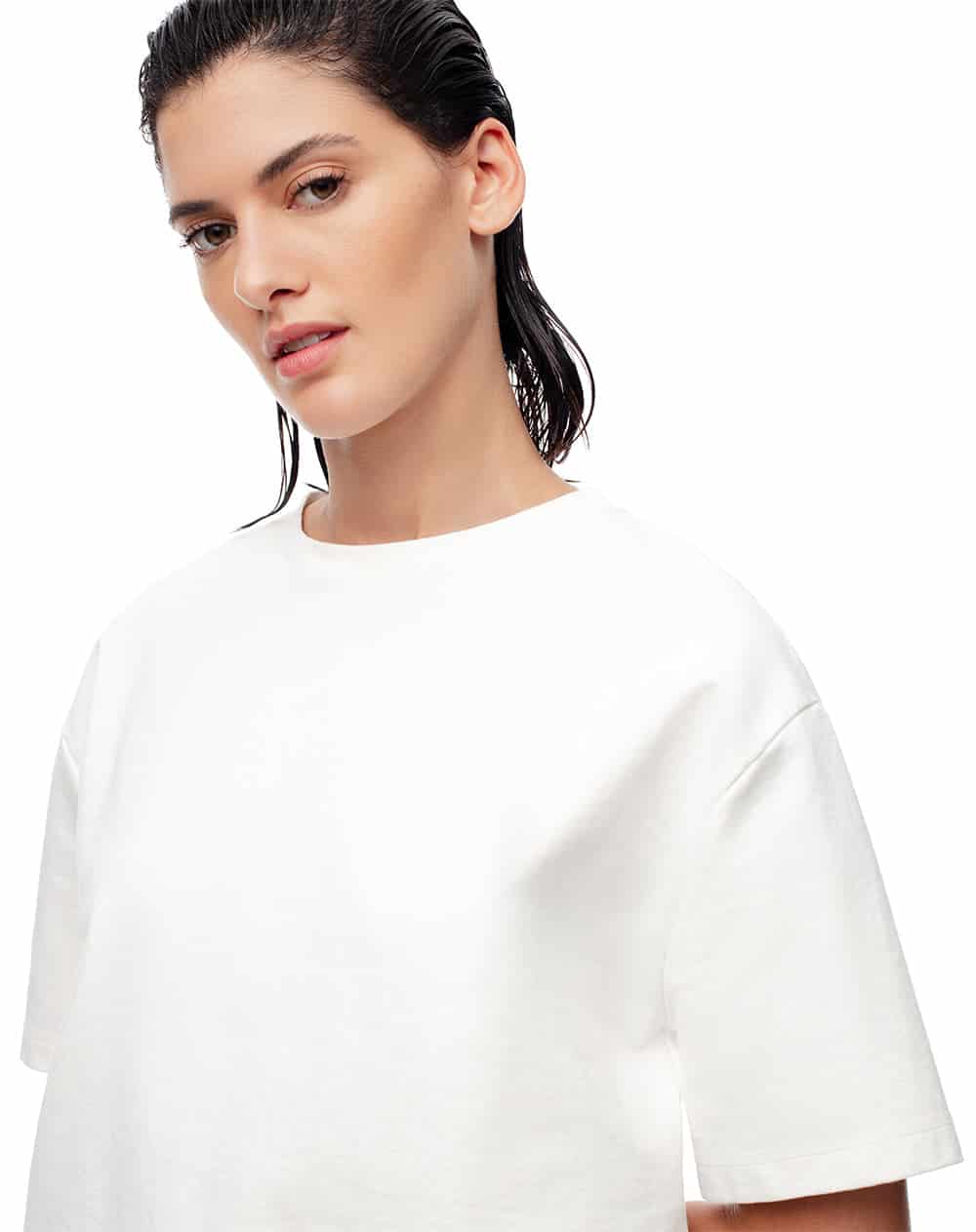 Camiseta oversize algodón blanca mujer - miniatura 5