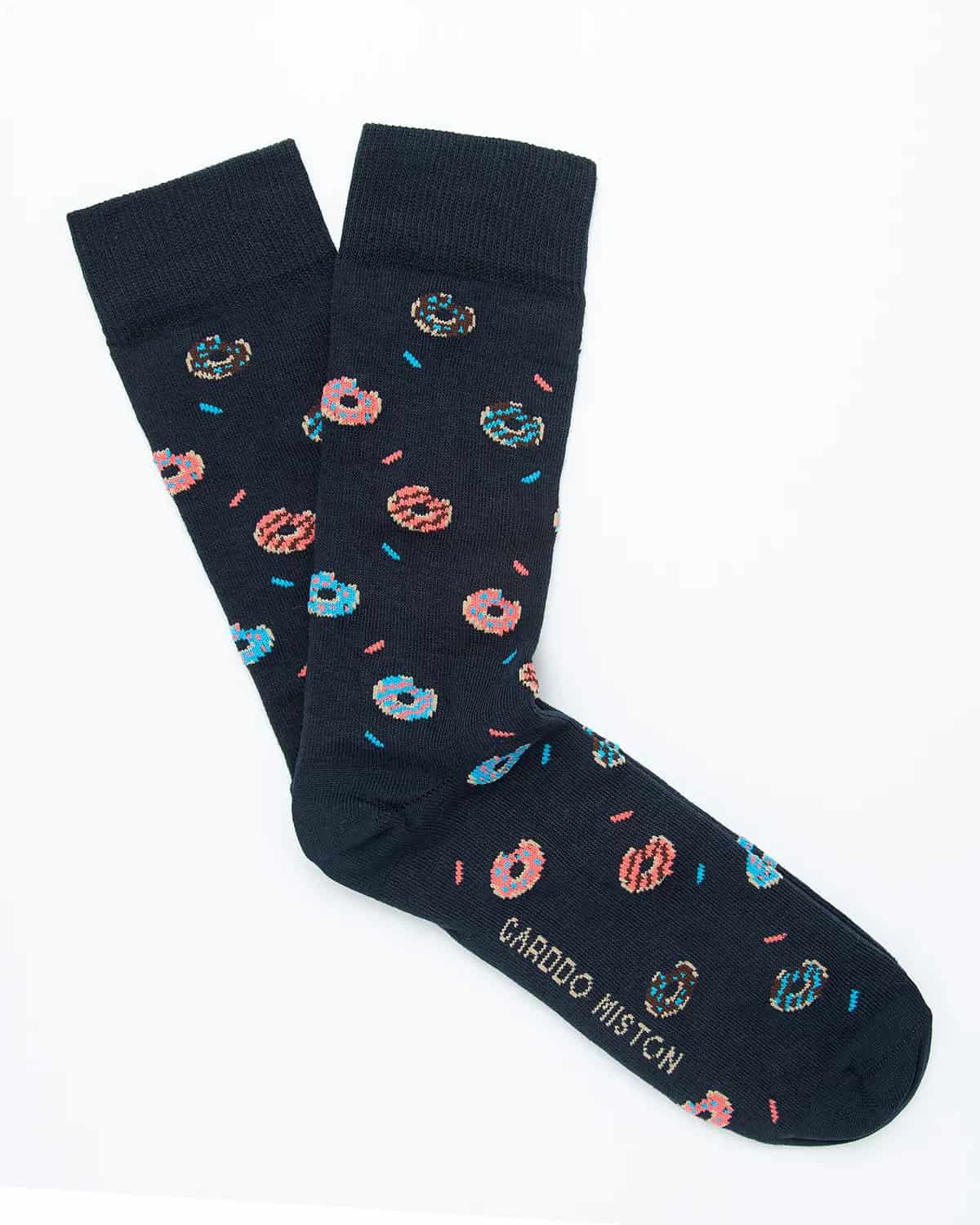 Medias Algodón Estampado Donuts - Fondo Azul - miniatura 3