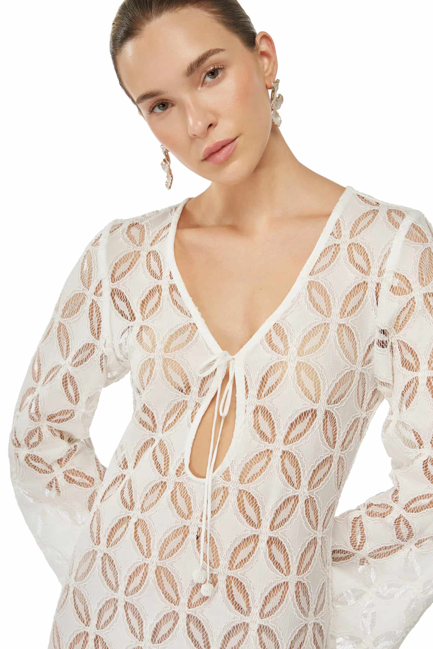 POSITANA TUNIC DRESS WHITE - miniatura 2