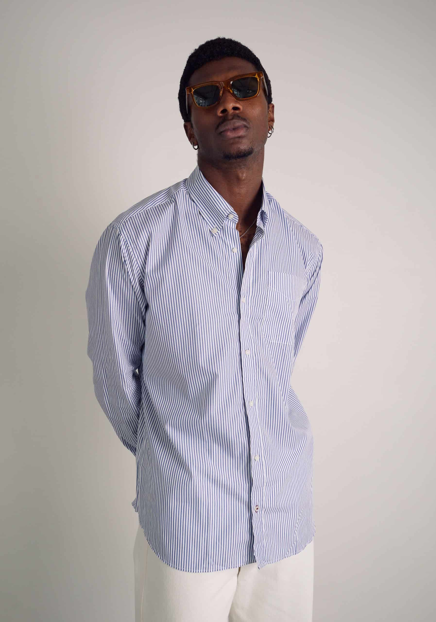 Camisa H CBD Rayas Azul Osc - miniatura 2