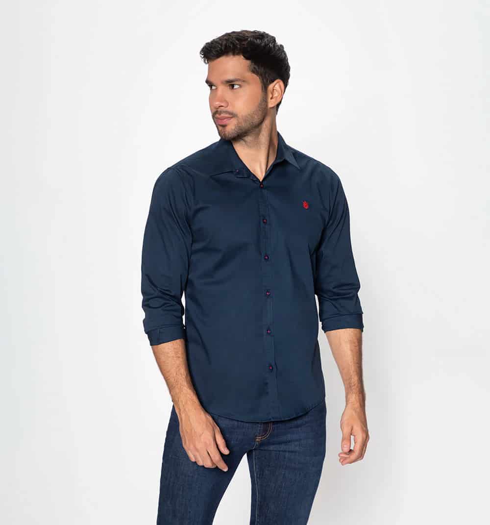 Camisa manga larga slim fit con cinta en - miniatura 3