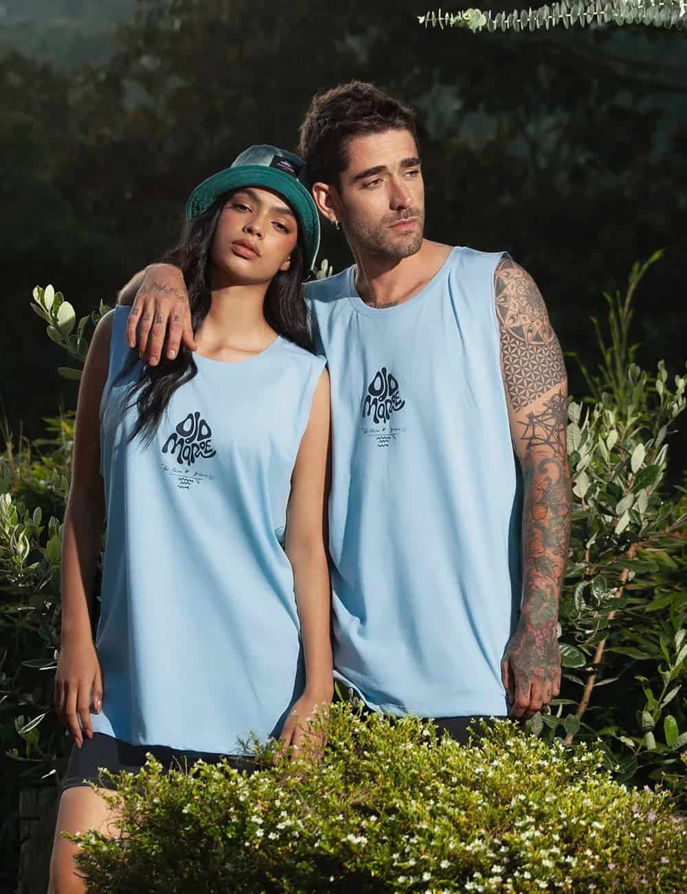 Camisilla Oversize Ojo de Mar Azul Claro Mujer - miniatura 1