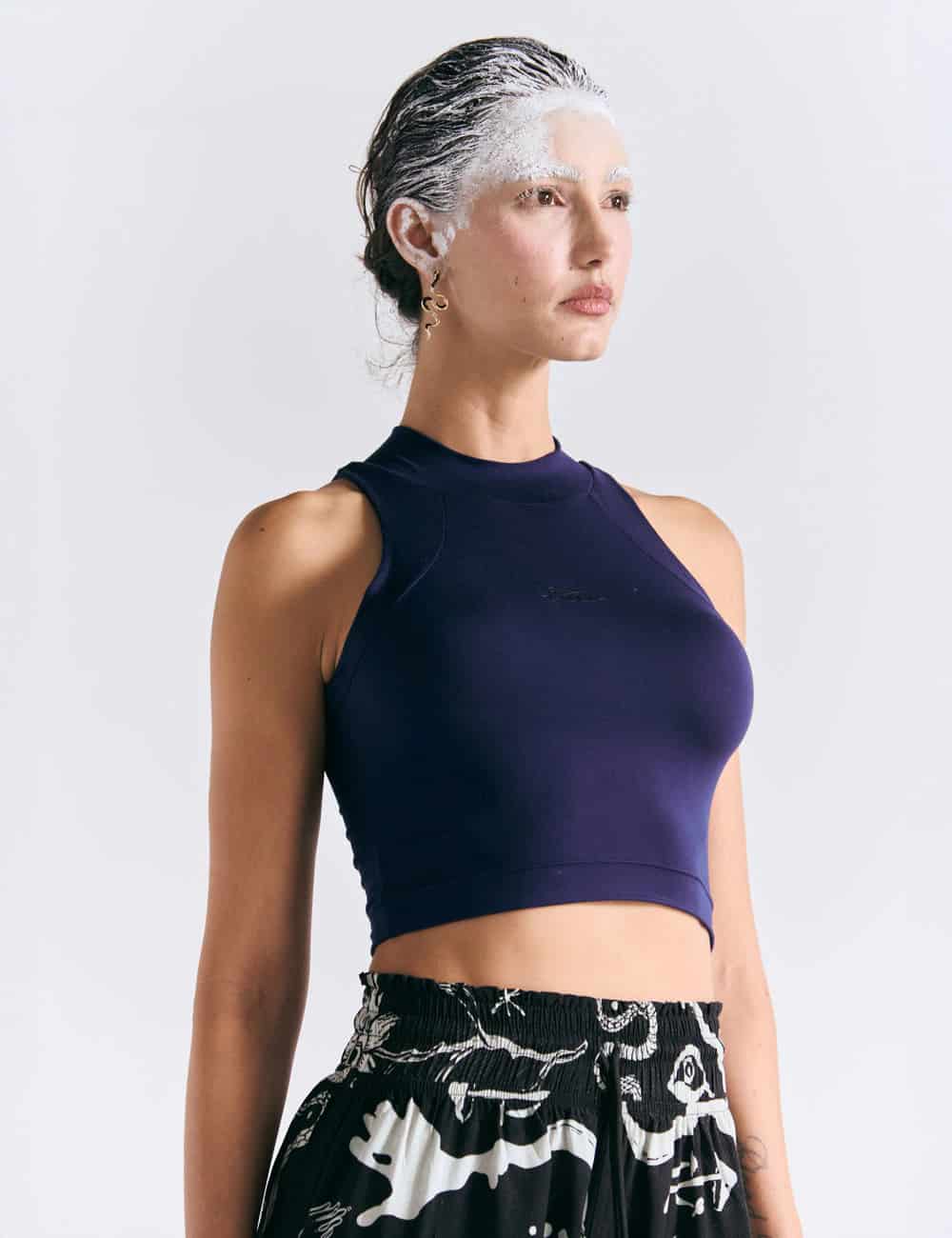 Crop Top Raglan  azul rey Mujer - miniatura 5
