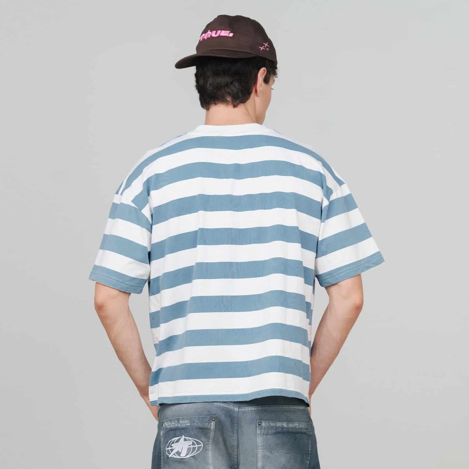 Racing Stripes Boxy Tee - Blue - miniatura 2