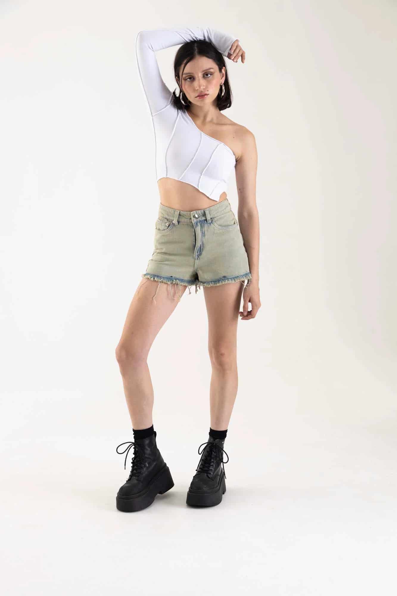 BLACK ACID DENIM SHORT - miniatura 26