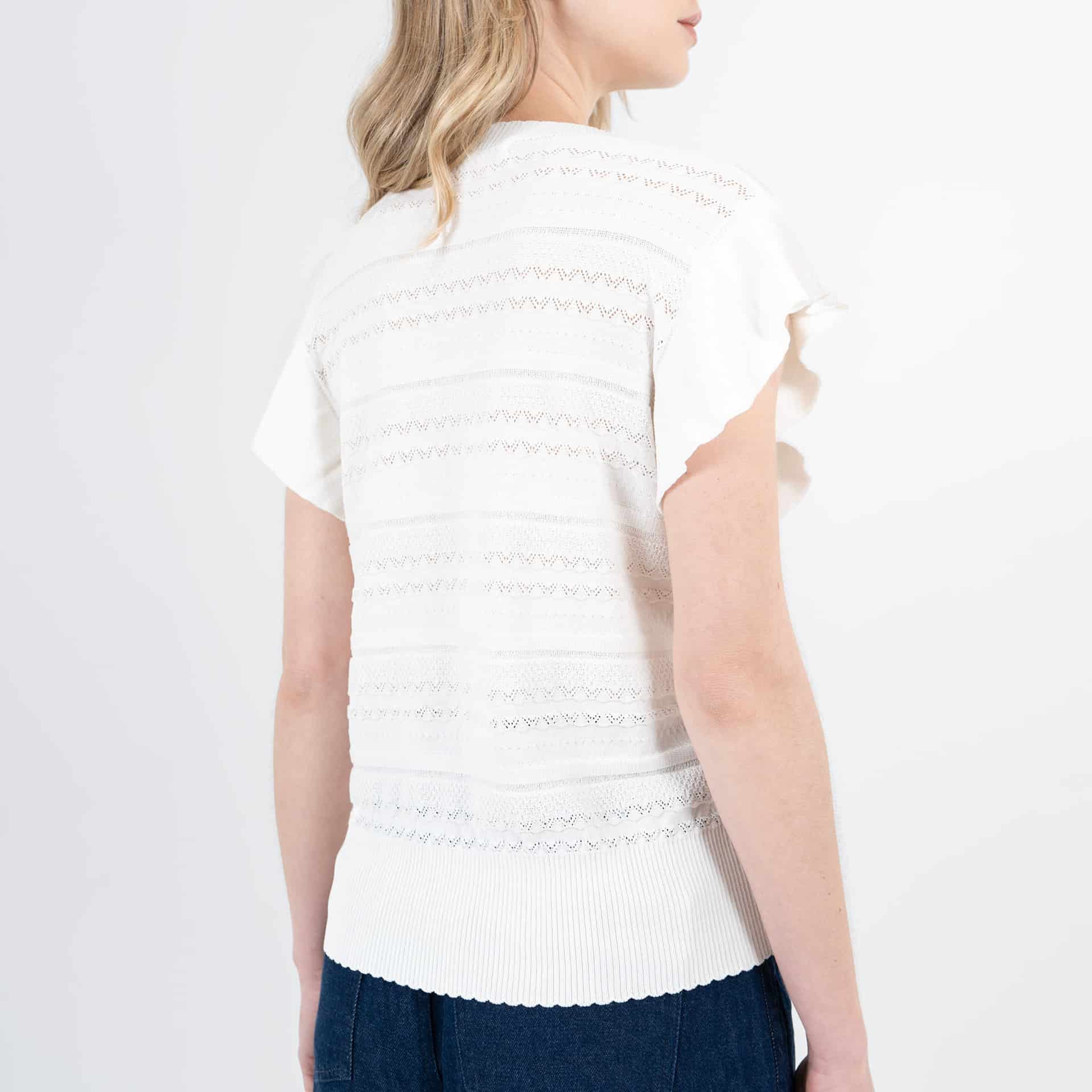 Sweater cuello redondo manga corta bolero con botones - miniatura 2