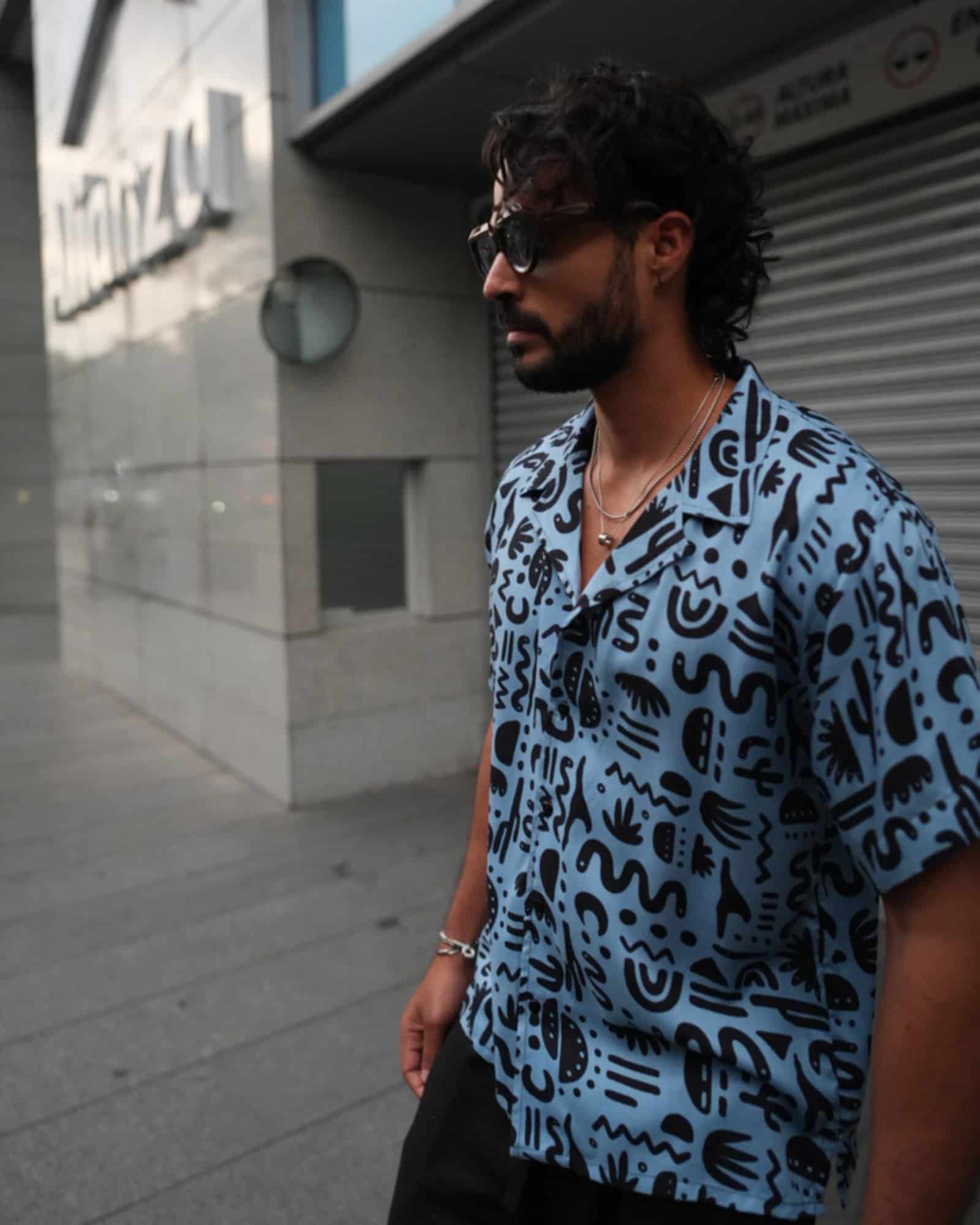Camisa 3/4 onda azul - miniatura 2
