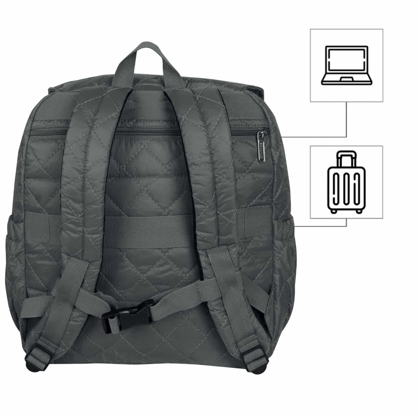 Morral Cabina Tapa Puffer Gris - miniatura 4