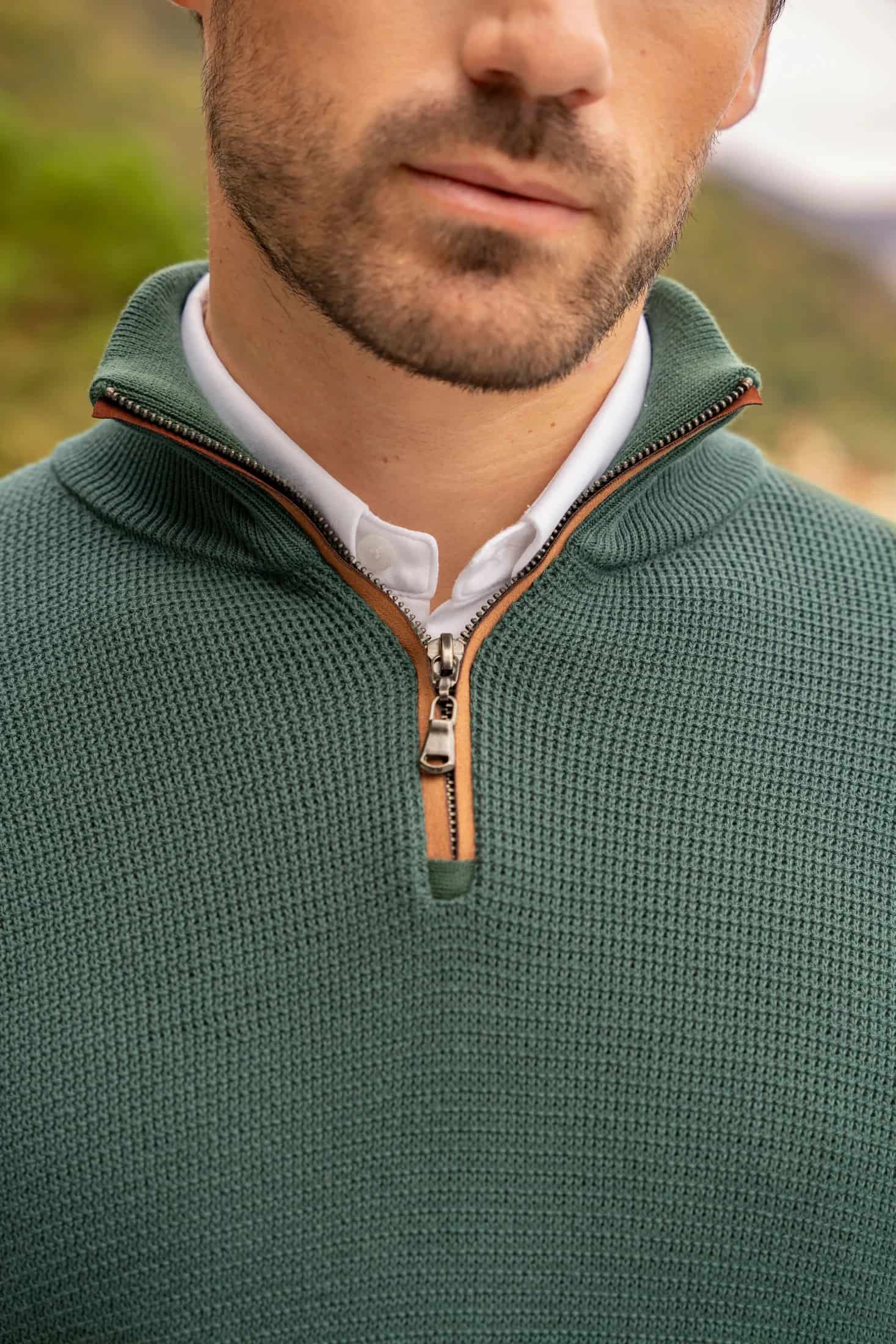 Suéter Halfzip Brienno Hombre Verde Pino - miniatura 3